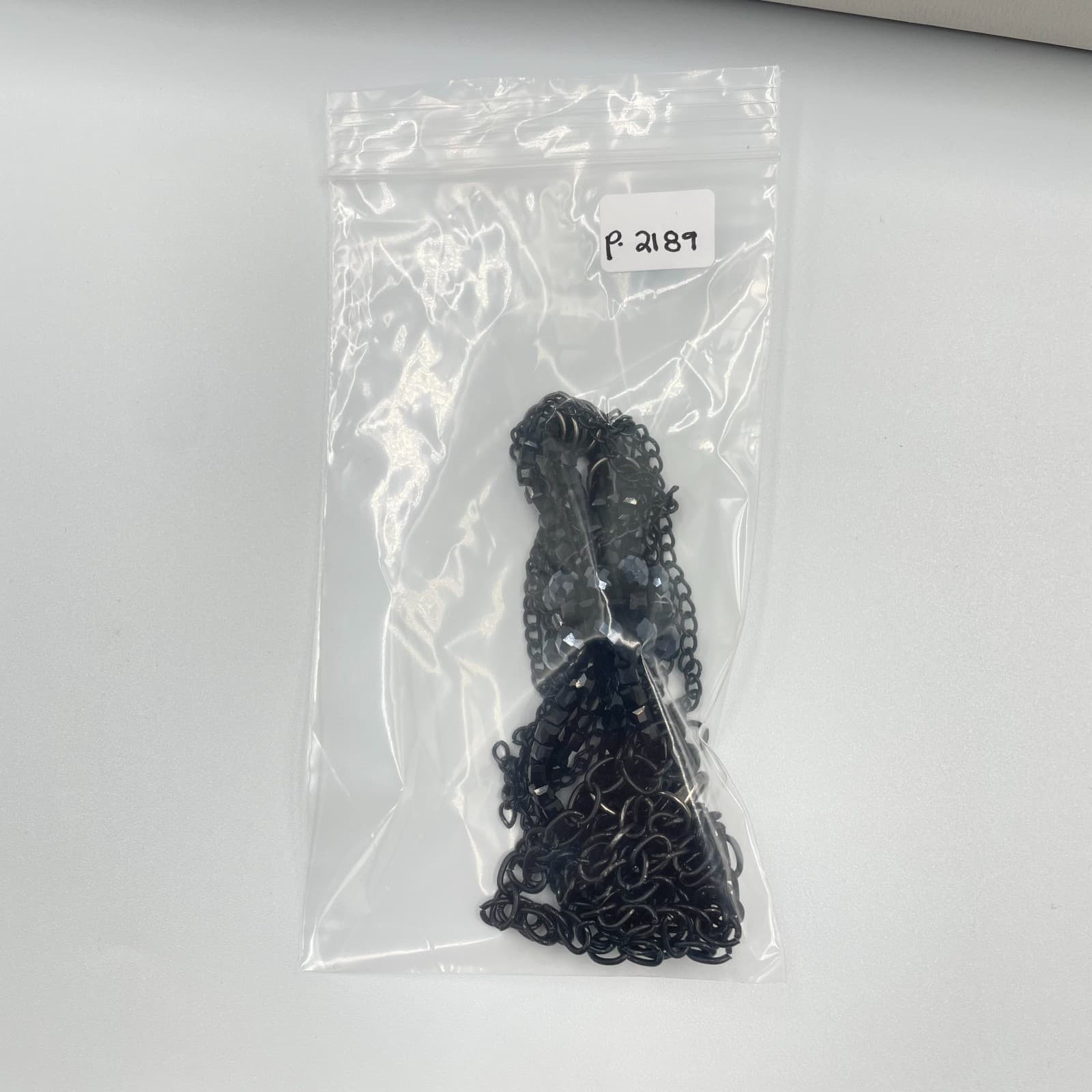 VTG Black Tassel Statement Necklace Beaded Multi Chain Fringe Lariat Boho Goth - Thumbnail 10