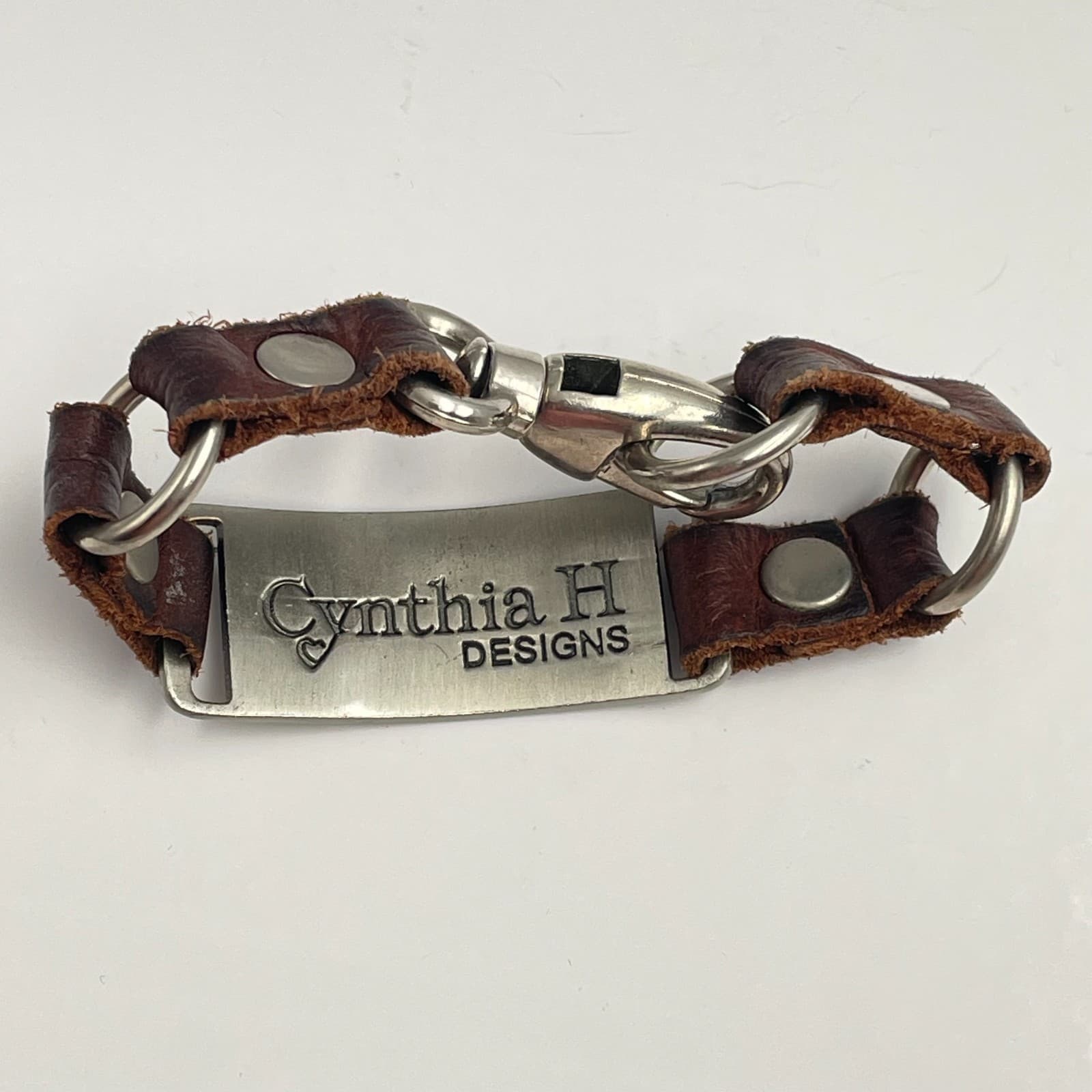 Vintage 80s Designs Brown Leather Bracelet Dream Message Inspirational Jewelry - Thumbnail 6