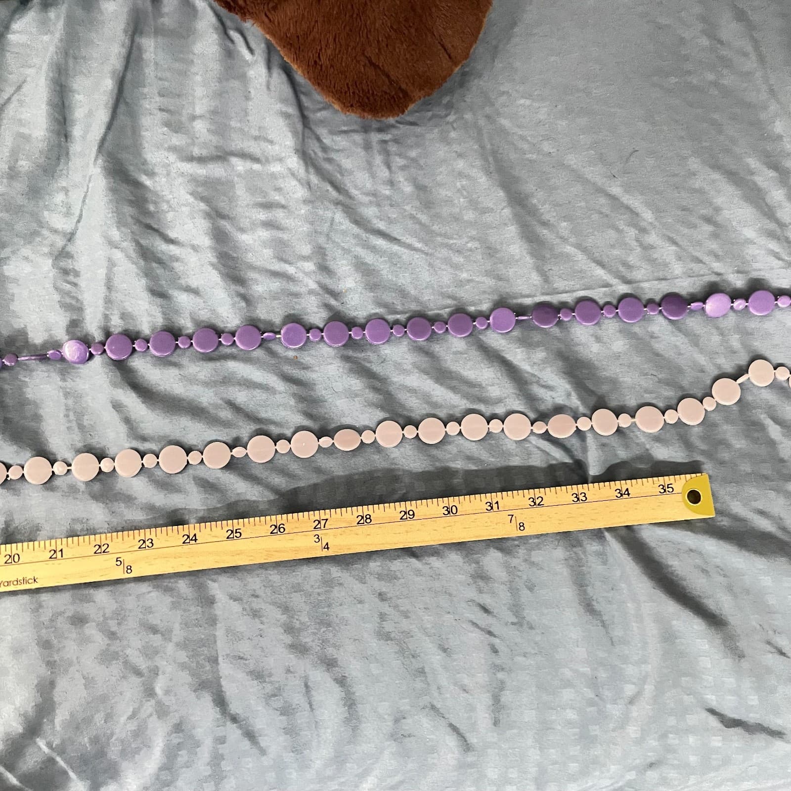 Vintage Purple Mod Multi Strand Necklace Disc Bead Layered Retro Plastic Art - Thumbnail 8