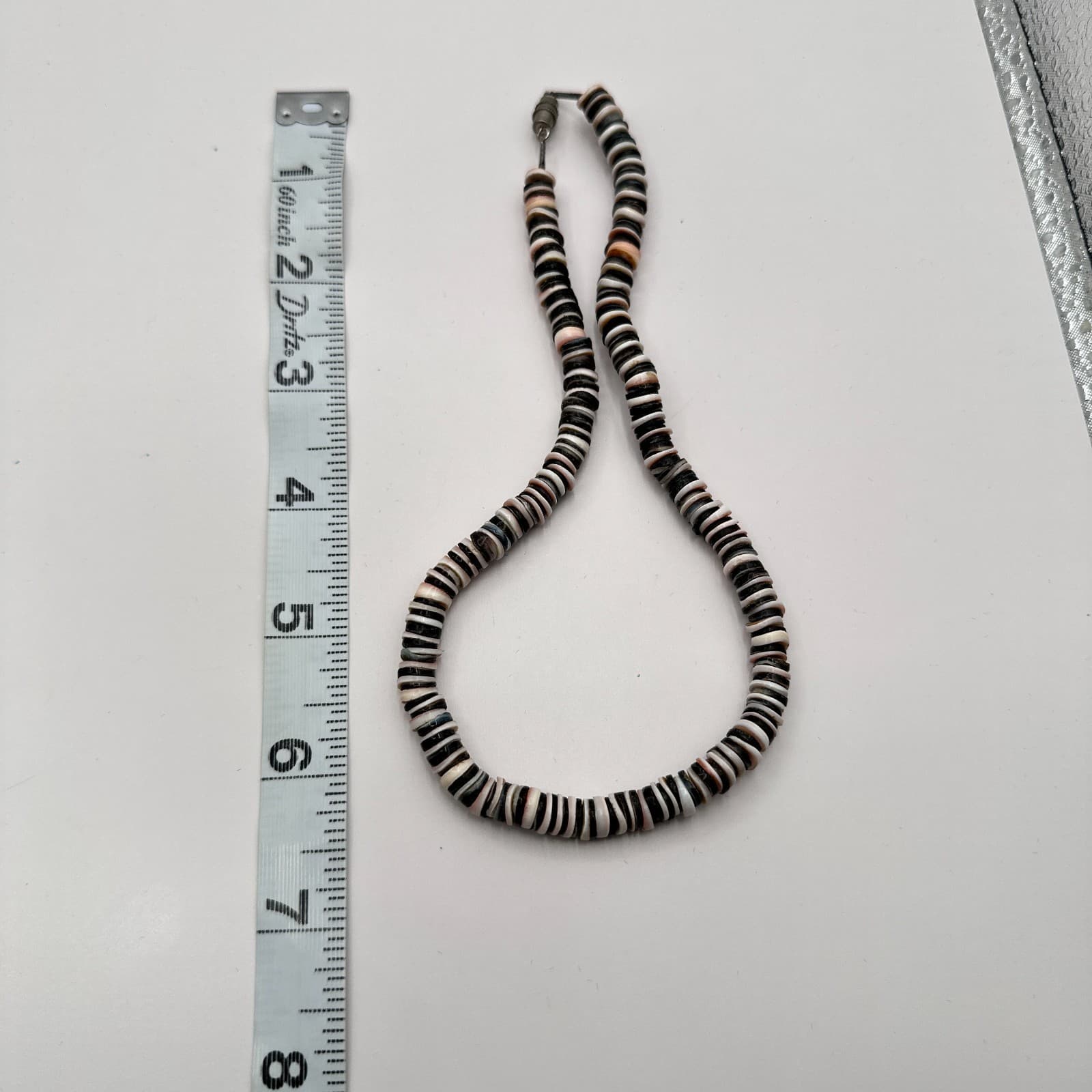 Vintage 70s Heishe Shell Necklace Choker Boho Tribal Fashion Women's Jewelry - Thumbnail 7