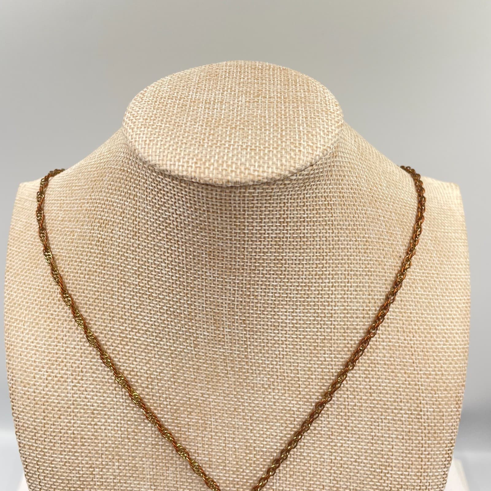 Vintage Boho Pink Stone Tassel Pendant Necklace Gold Tone Long Chain Statement - Thumbnail 2