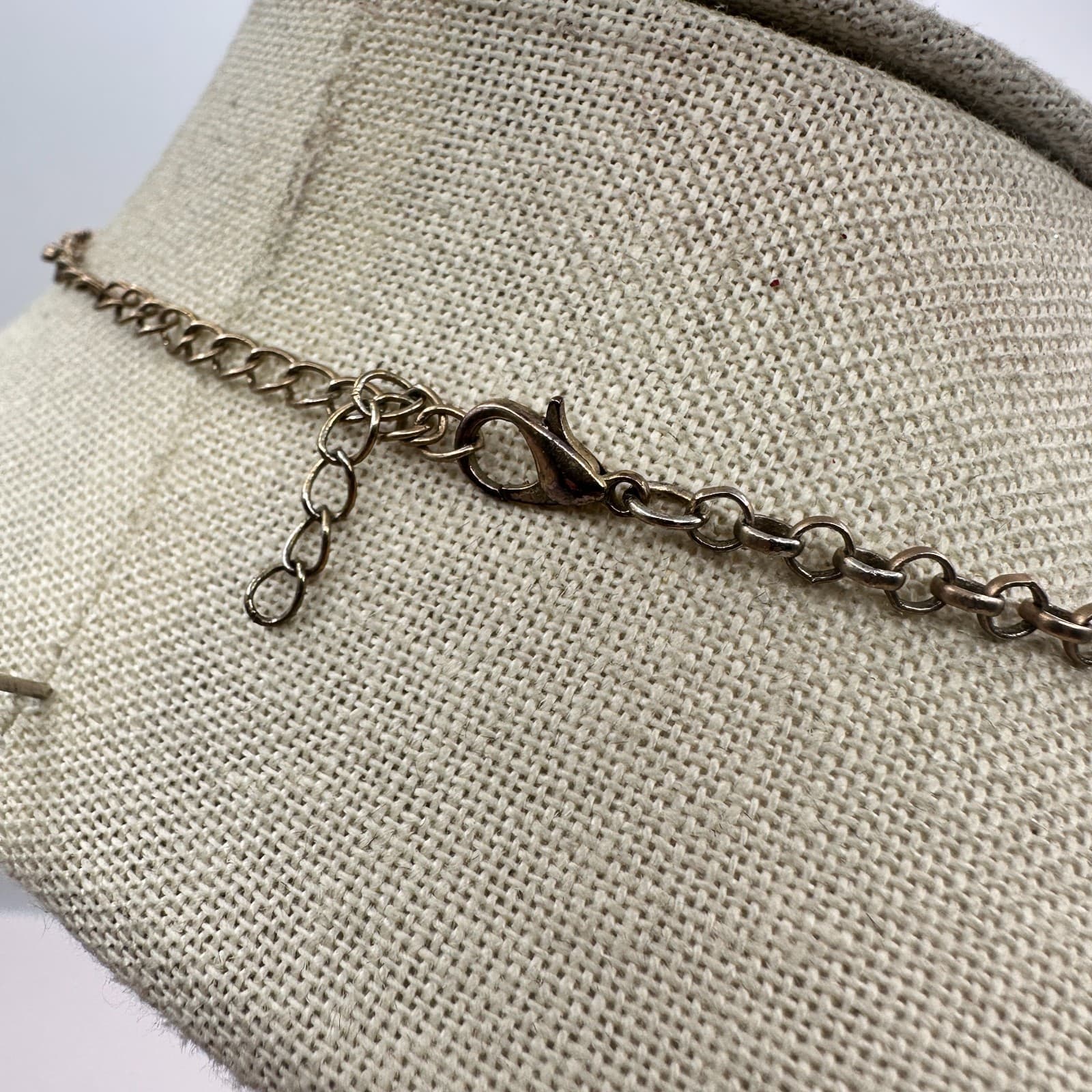 Vintage Y2K Gold Tone Navy Blue Bib Pendent Necklace Statement Women's Jewelry - Thumbnail 5