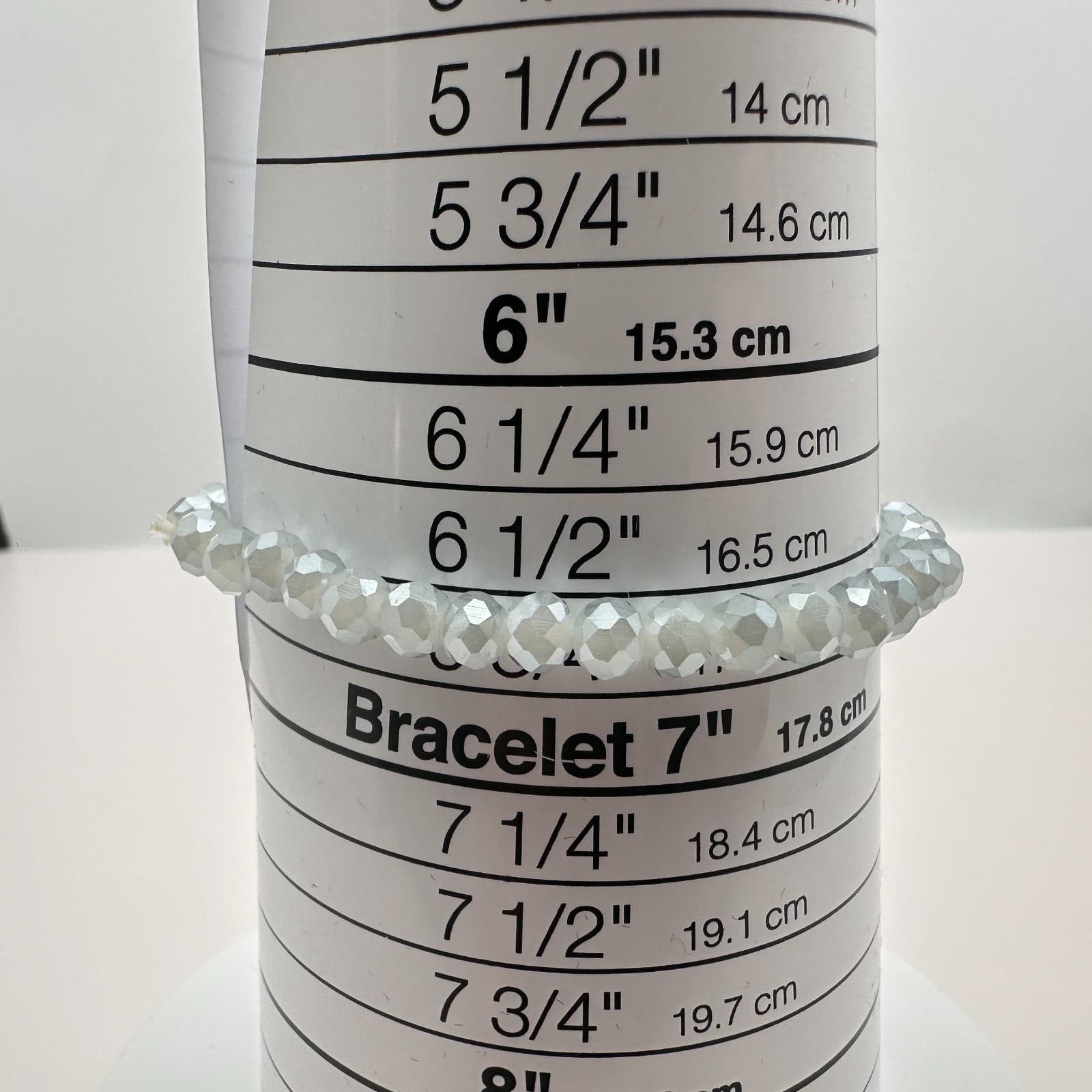 Vintage 90s Gray Faceted Glass Bead Stretch Bracelet Boho Stackable Jewelry - Thumbnail 6