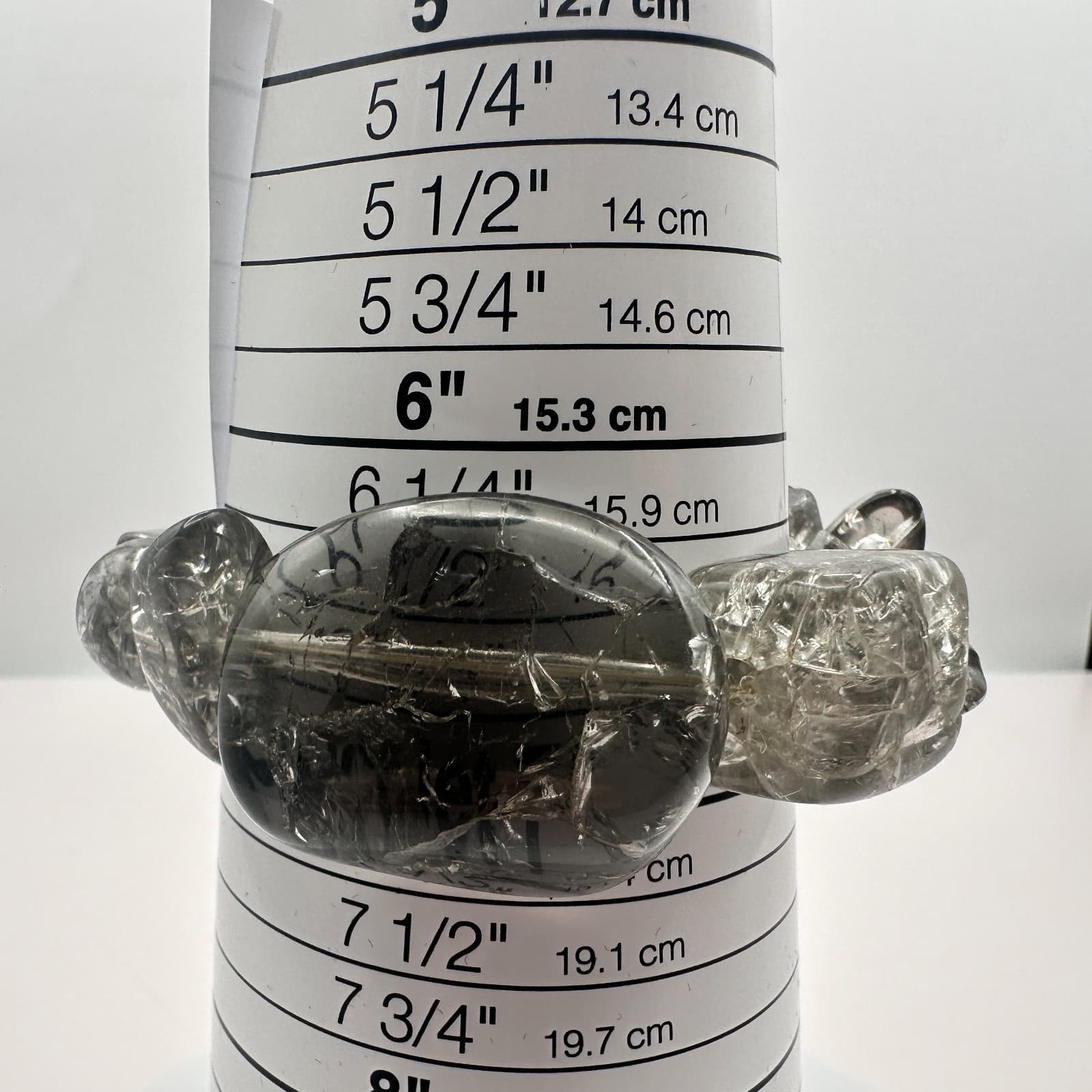 Vintage Y2K Smokey Grey Stretch Beaded Bracelet Women's Classic Fashion Jewelry - Thumbnail 8