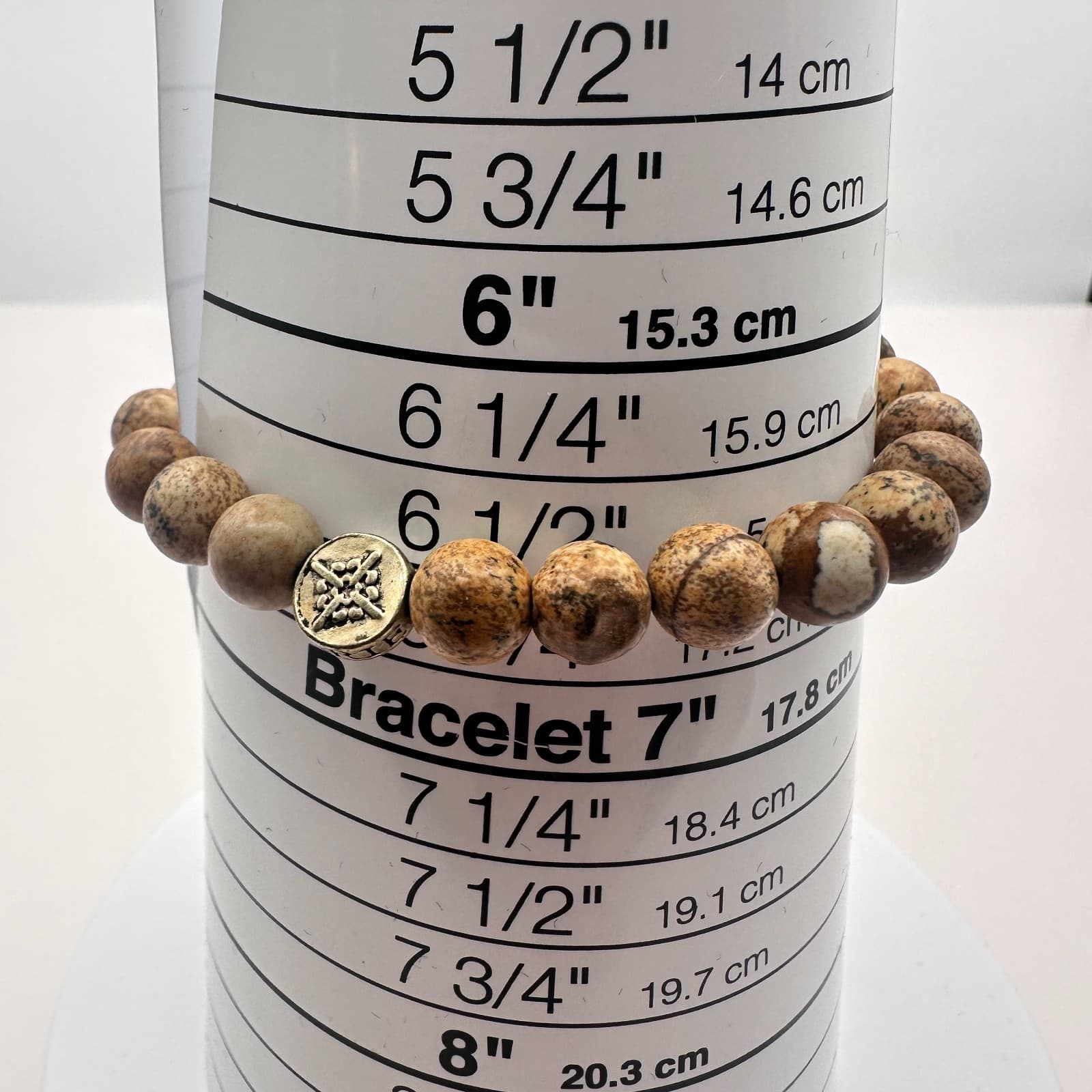 Vintage Y2K Gold Tone Agate Beaded Bracelet Boho Women's Classic Jewelry - Thumbnail 7