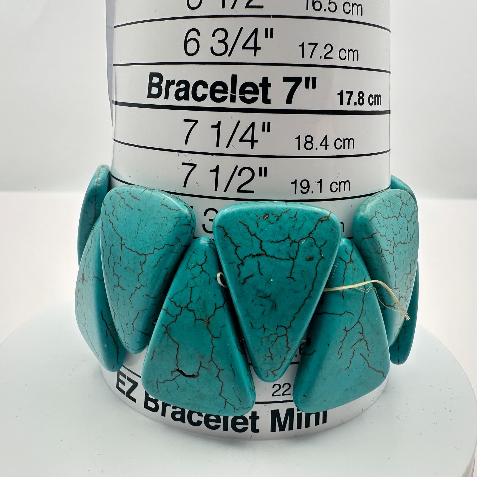 Vintage Y2K Turquoise Stretch Beaded Bracelet Boho Women's Classic Jewelry - Thumbnail 8