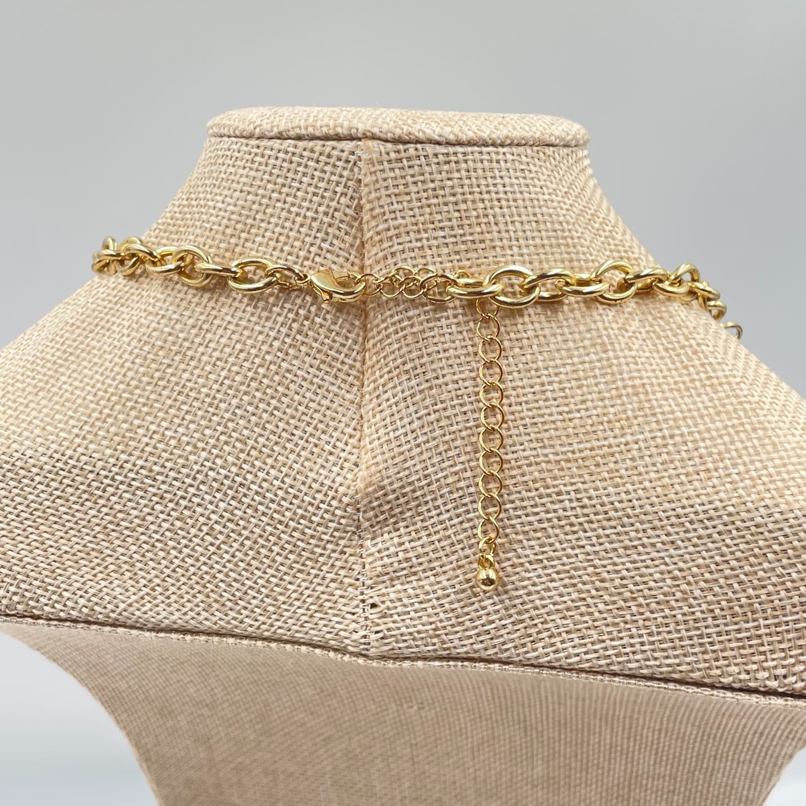 Adjustable Gold-Tone Ombre Blue Faceted Beads Statement Bib Layered Necklace - Thumbnail 6