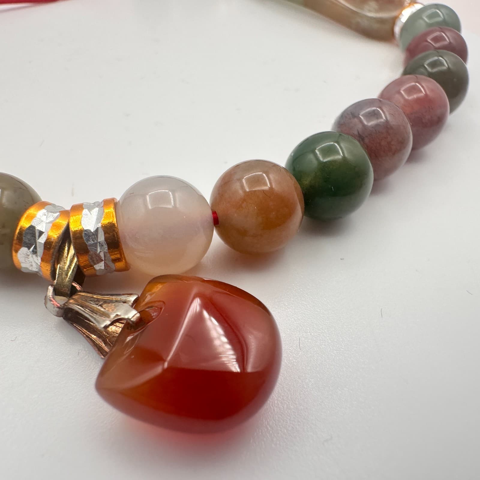 Vintage Y2K Beaded Red Cord Bracelet Boho Women's Classic Fashion Jewelry - Thumbnail 4