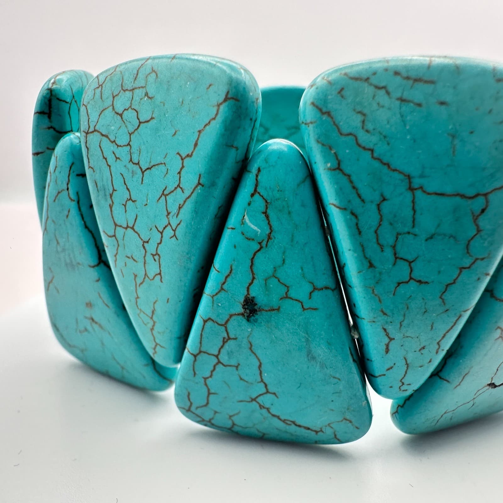 Vintage Y2K Turquoise Stretch Beaded Bracelet Boho Women's Classic Jewelry - Thumbnail 5