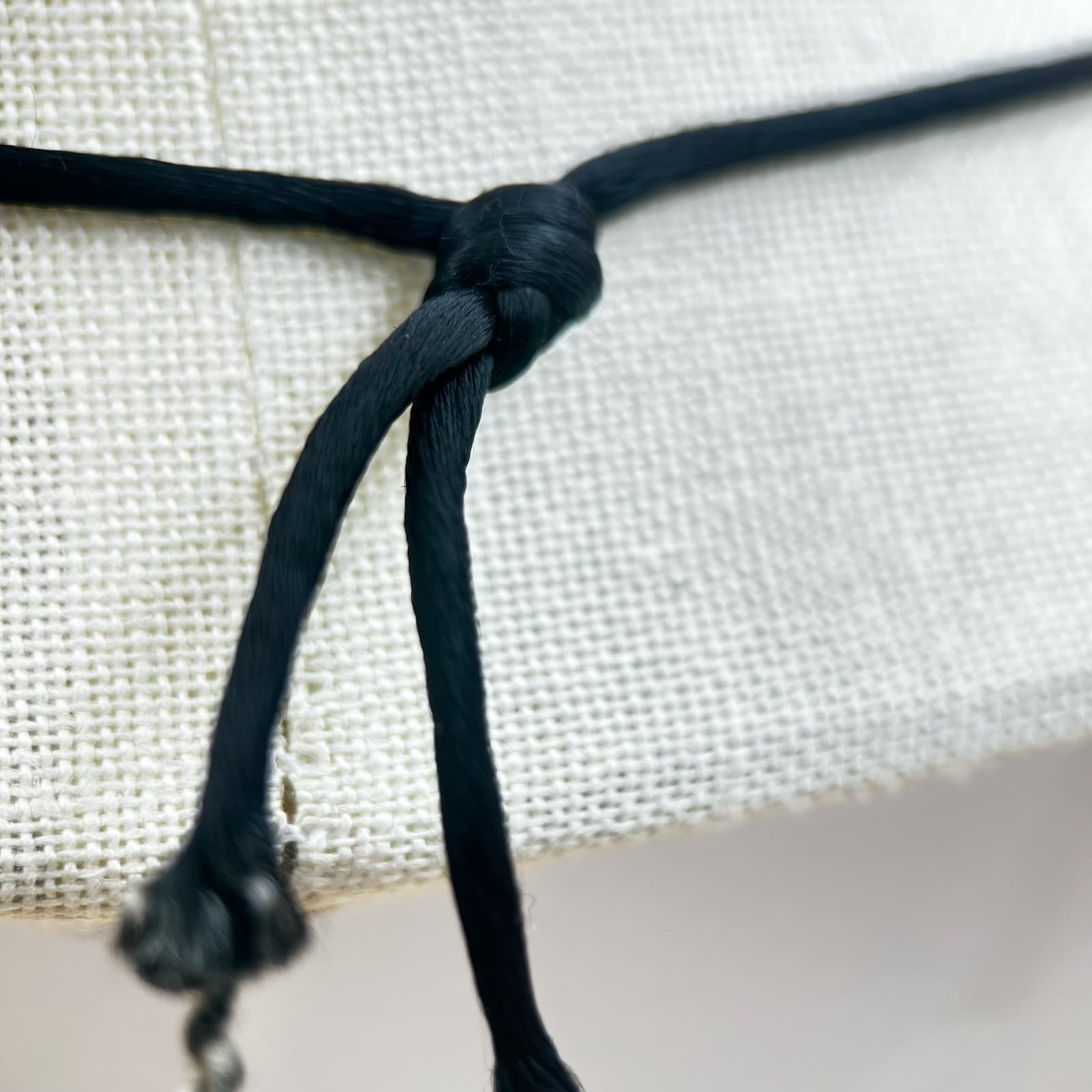 Vintage Amber Ladies Dangling Pendant Necklace Satin Cord 23'' - Thumbnail 8