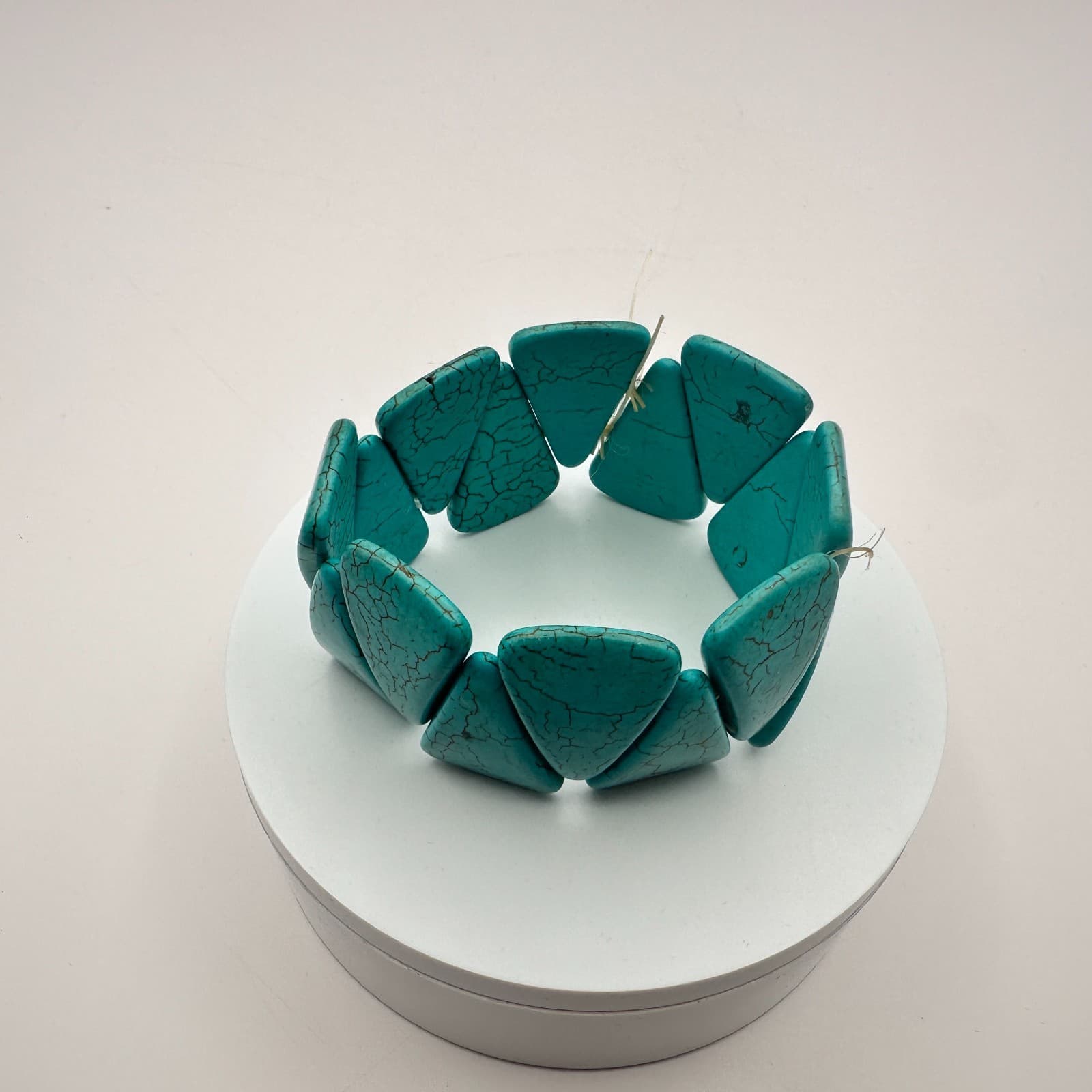 Vintage Y2K Turquoise Stretch Beaded Bracelet Boho Women's Classic Jewelry - Thumbnail 6