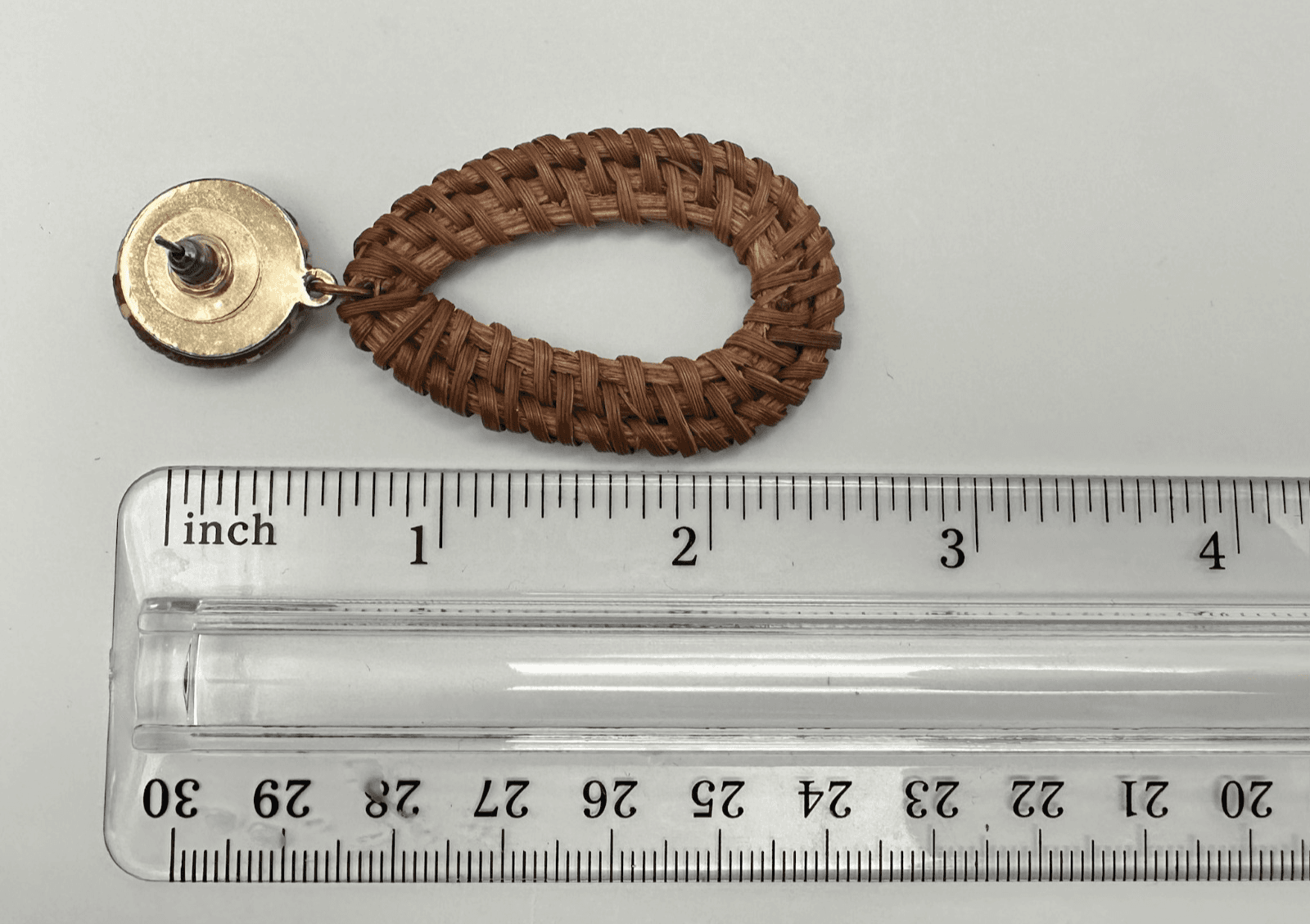 Vintage 90s Woven Rattan Teardrop Dangle Earrings Boho Straw Statement Jewelry - Thumbnail 9