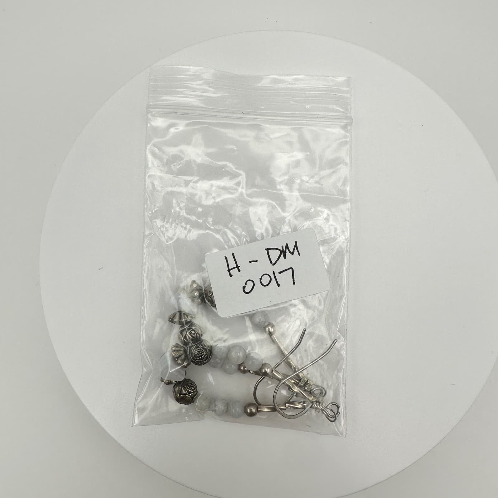 VTG 90s Boho Teardrop White Stone Beaded Earrings Silver Tone Women's Jewelry - Thumbnail 8