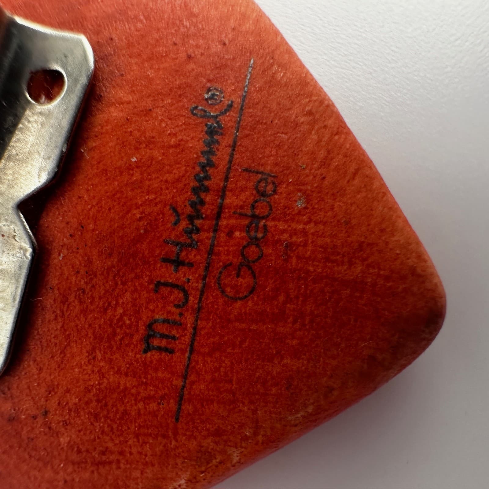 Vintage 90s Goebel ceramic heart pin brooch red yellow dotted accent Jewelry - Thumbnail 6