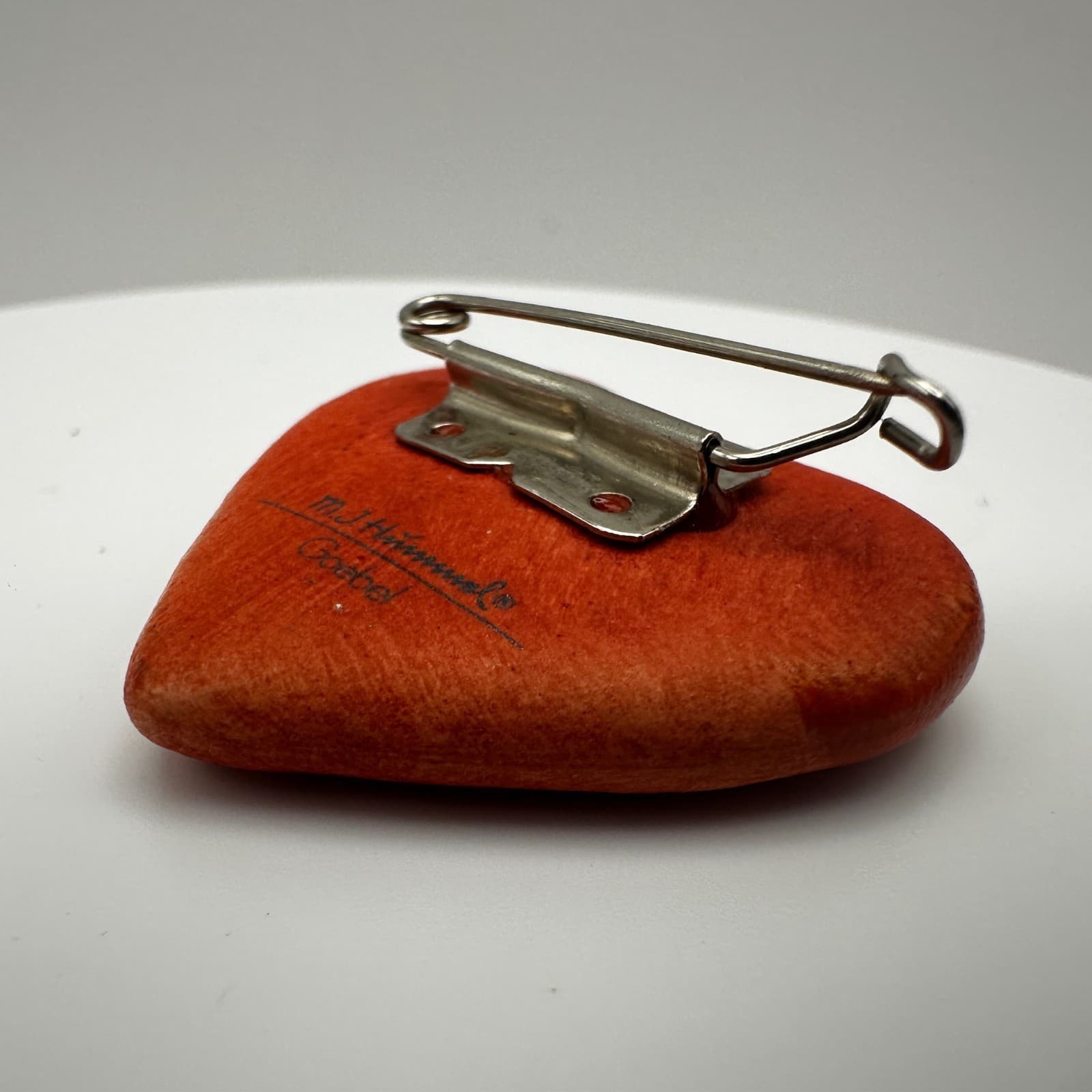 Vintage 90s Goebel ceramic heart pin brooch red yellow dotted accent Jewelry - Thumbnail 5