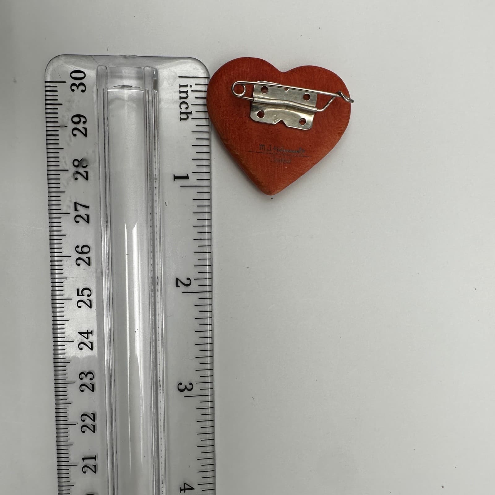 Vintage 90s Goebel ceramic heart pin brooch red yellow dotted accent Jewelry - Thumbnail 7