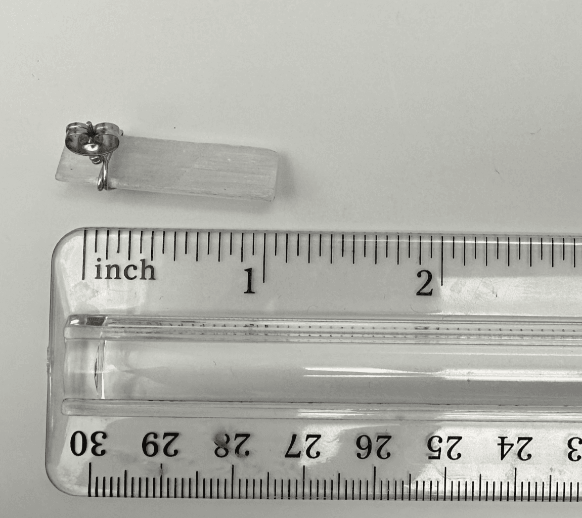 Vintage 80s Raw Selenite Crystal Stud Earrings Silver Tone Wire Wrapped Witchy - Thumbnail 7