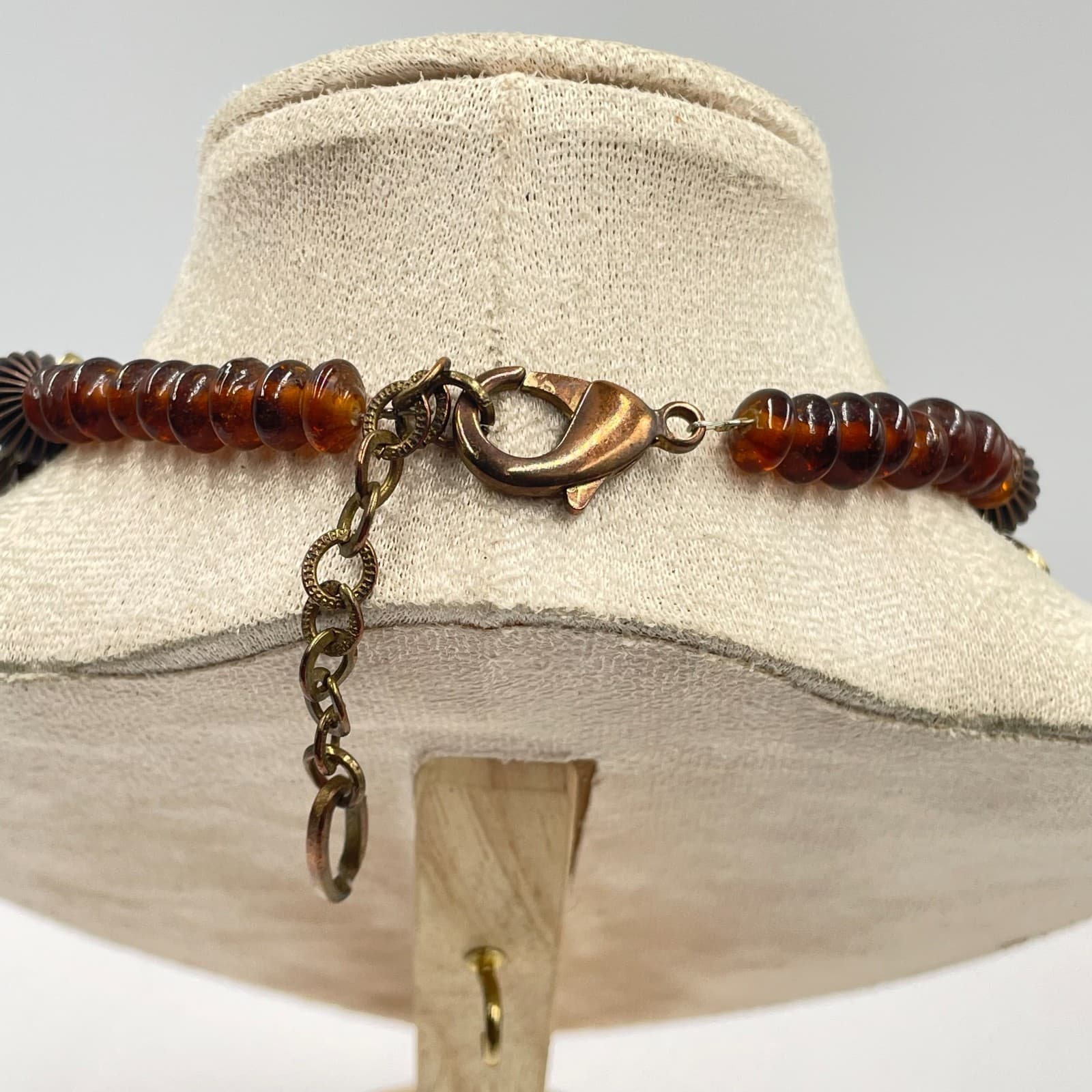 Artisan Gold-Tone Beaded Butterfly Spacers Spiral Heart Pendant Lobster Necklace - Thumbnail 7