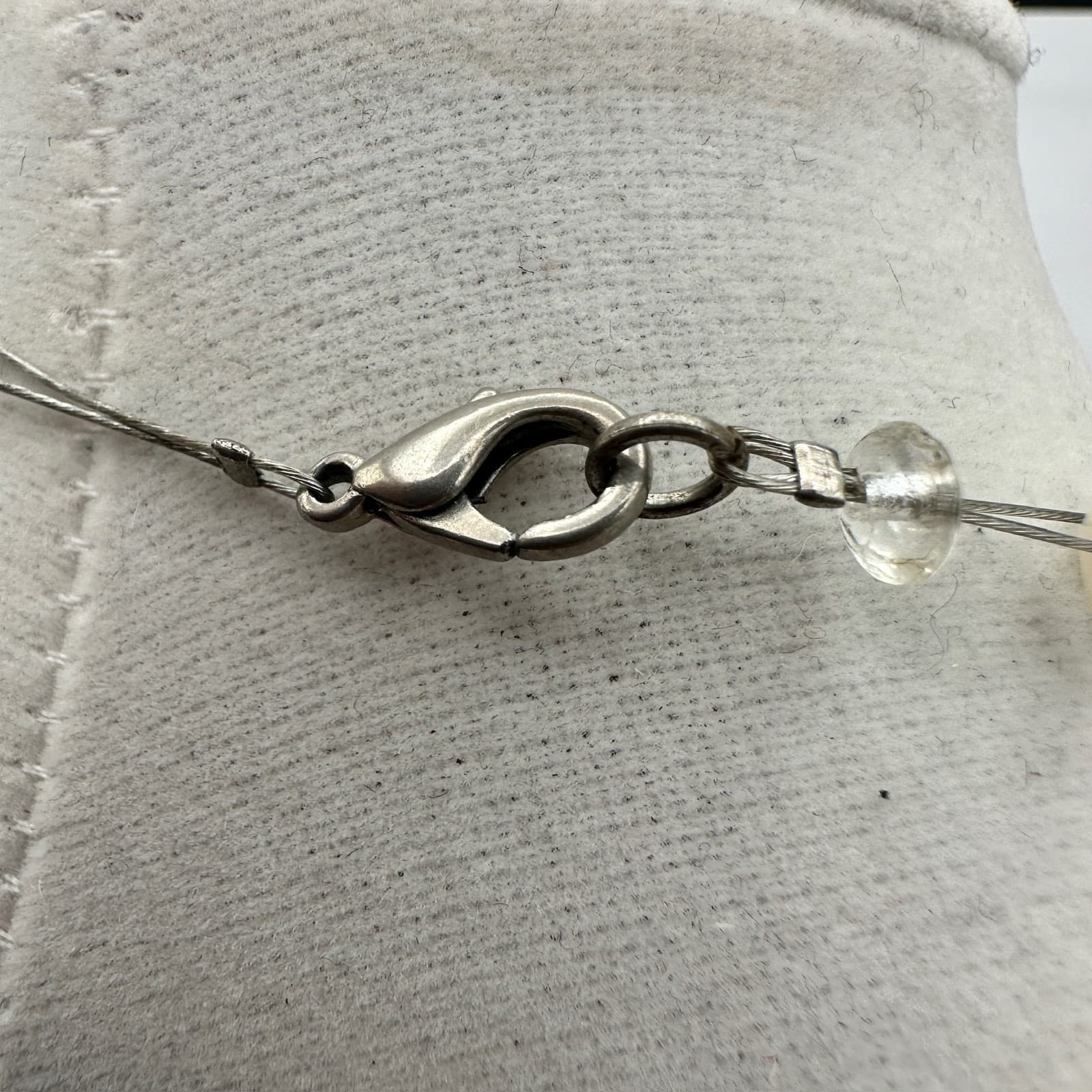 Vintage Y2K Floating Pearl Necklace Double Wire Strand Clear Glass Beads Boho - Thumbnail 6