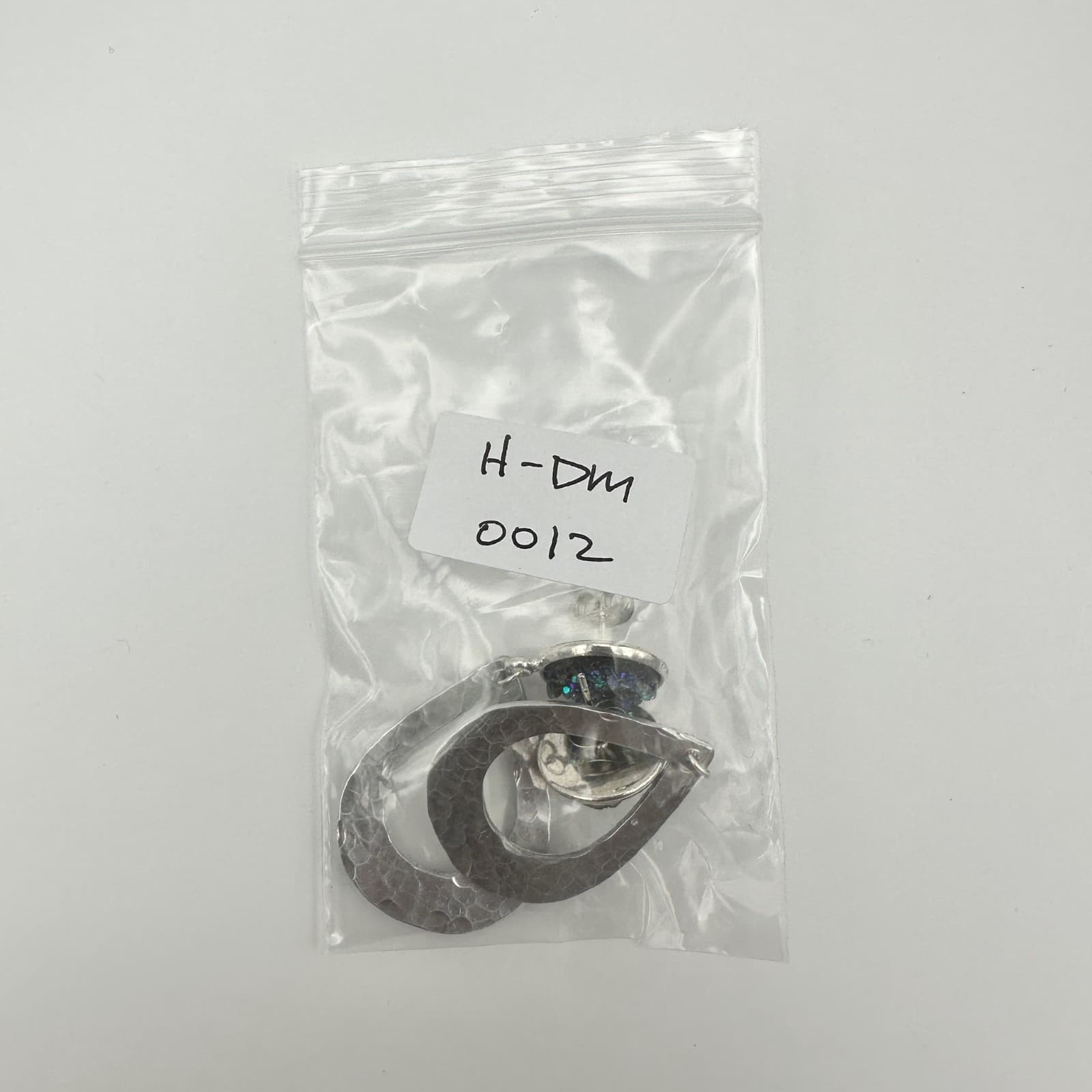 Vintage 90s 80s Dangle Rainbow Druzy Crystal Stone Earrings Silver Tone Jewelry - Thumbnail 7