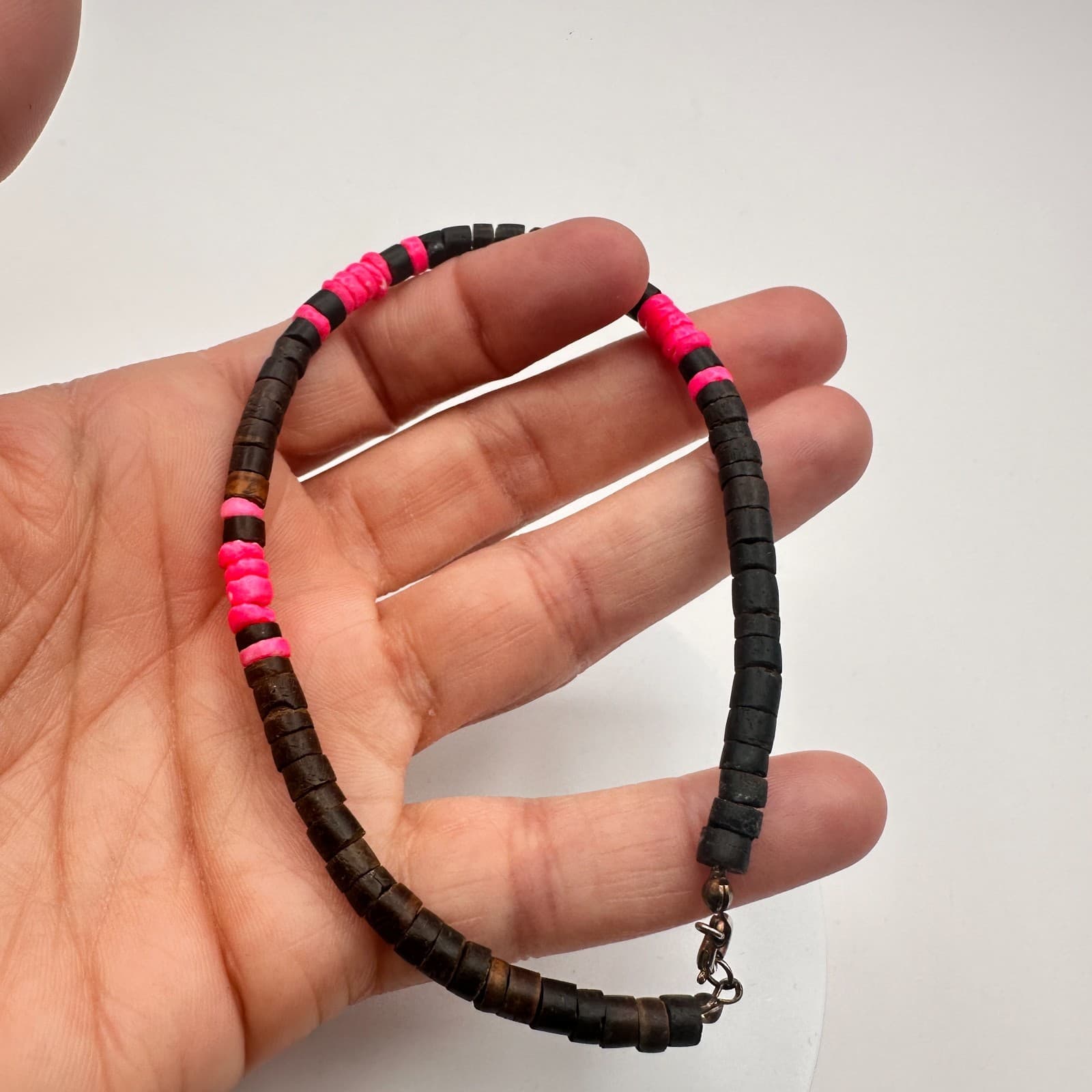 Vintage 90s Heishi Beaded Bracelet Boho Women's Classic Fashion Jewelry - Thumbnail 8