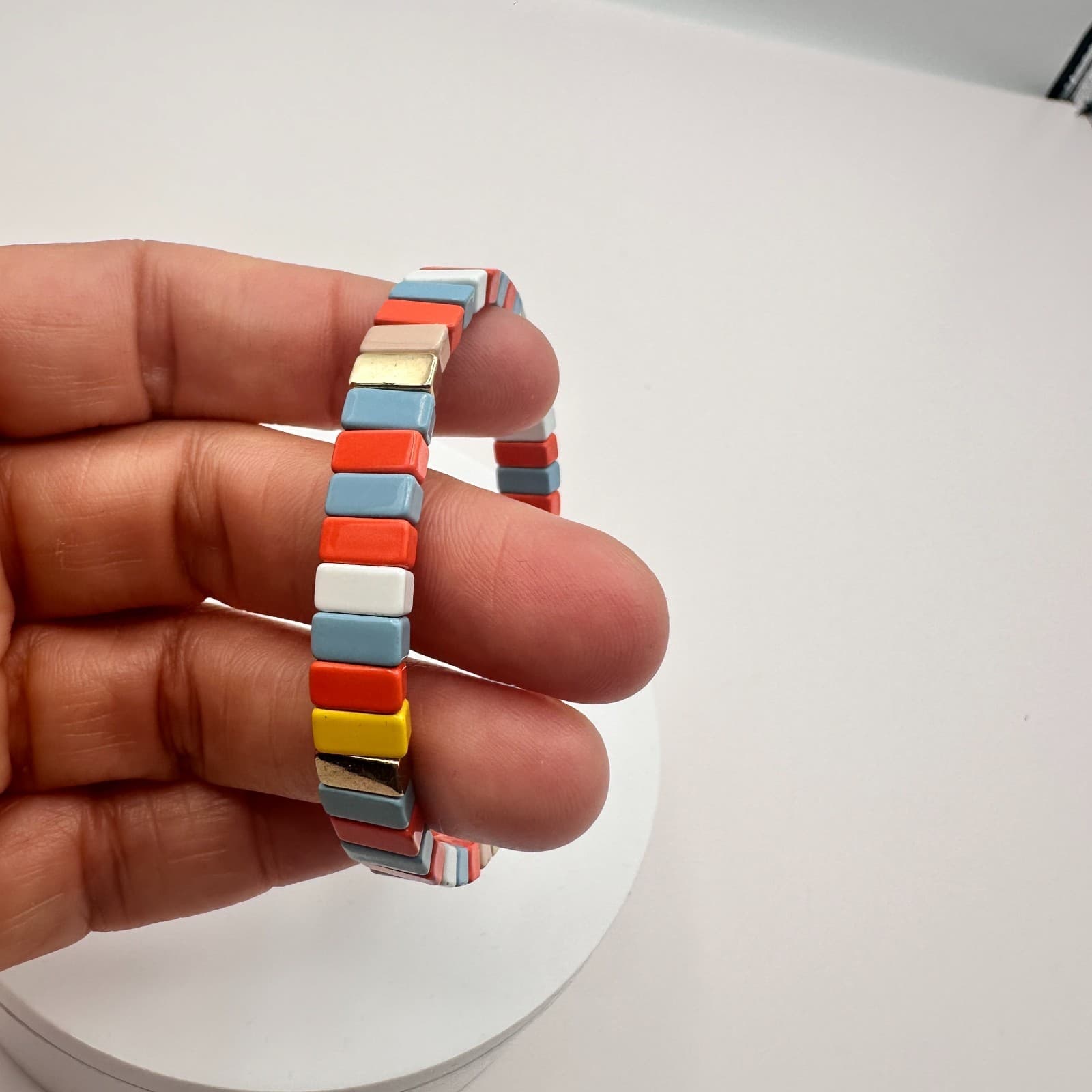 Vintage Y2K Gold Tone Beaded Bracelet Boho Women's Classic Fashion Jewelry - Thumbnail 6