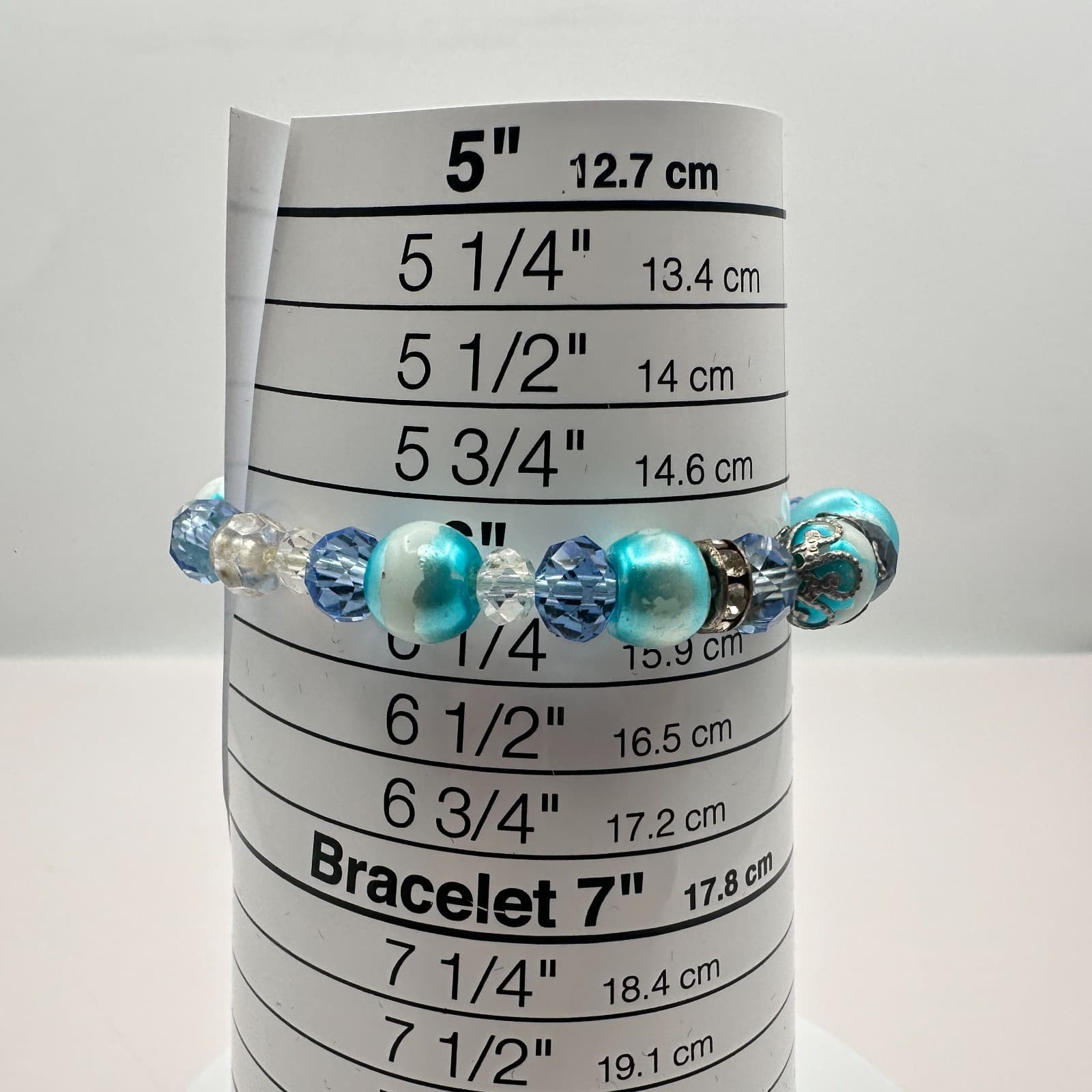 Vintage Y2K Silver Tone Stretch Beaded Bracelet Boho Women's Classic Jewelry - Thumbnail 7