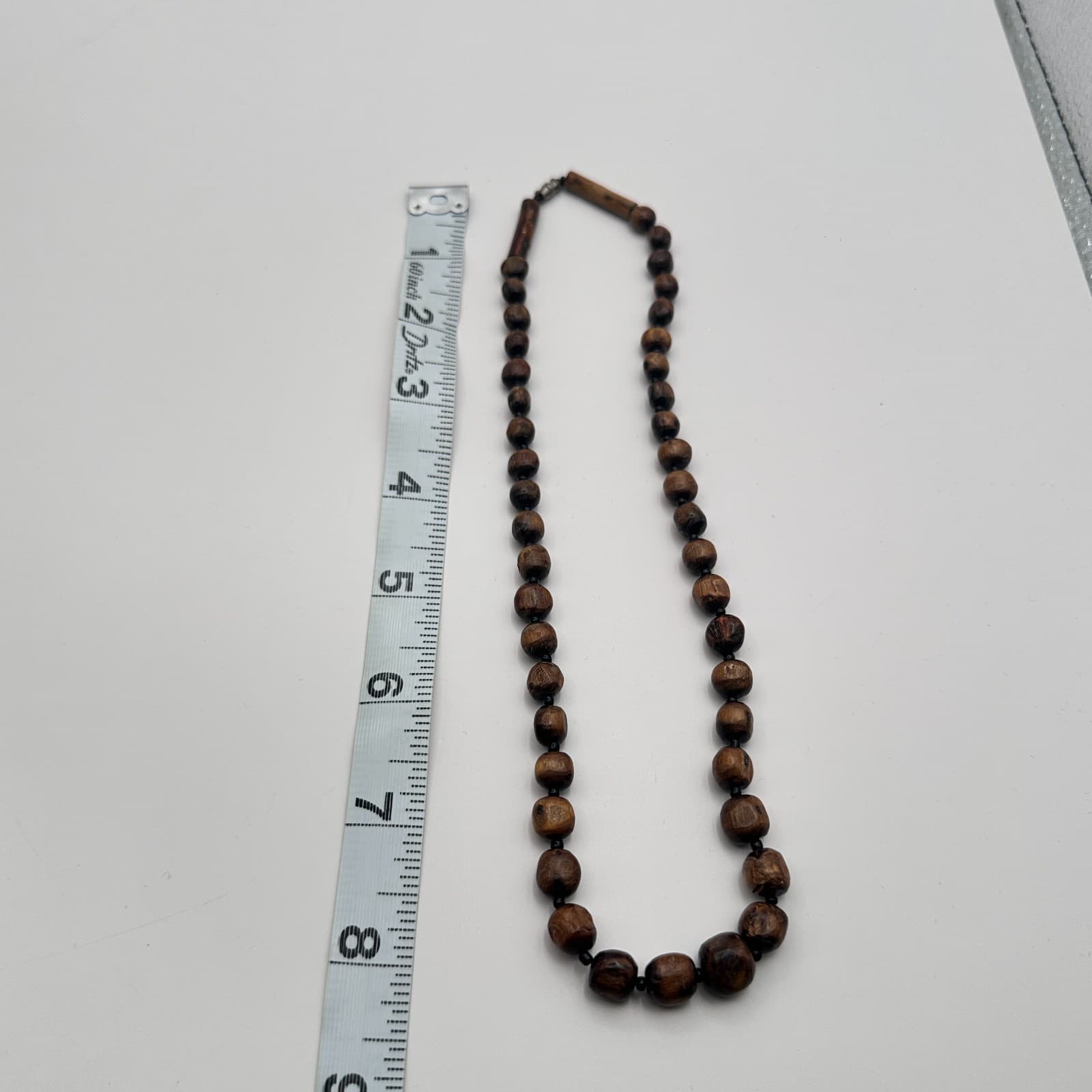 Vintage Y2K Brown Wooden Beaded Necklace Boho Women's Classic Fashion Jewelry - Thumbnail 7