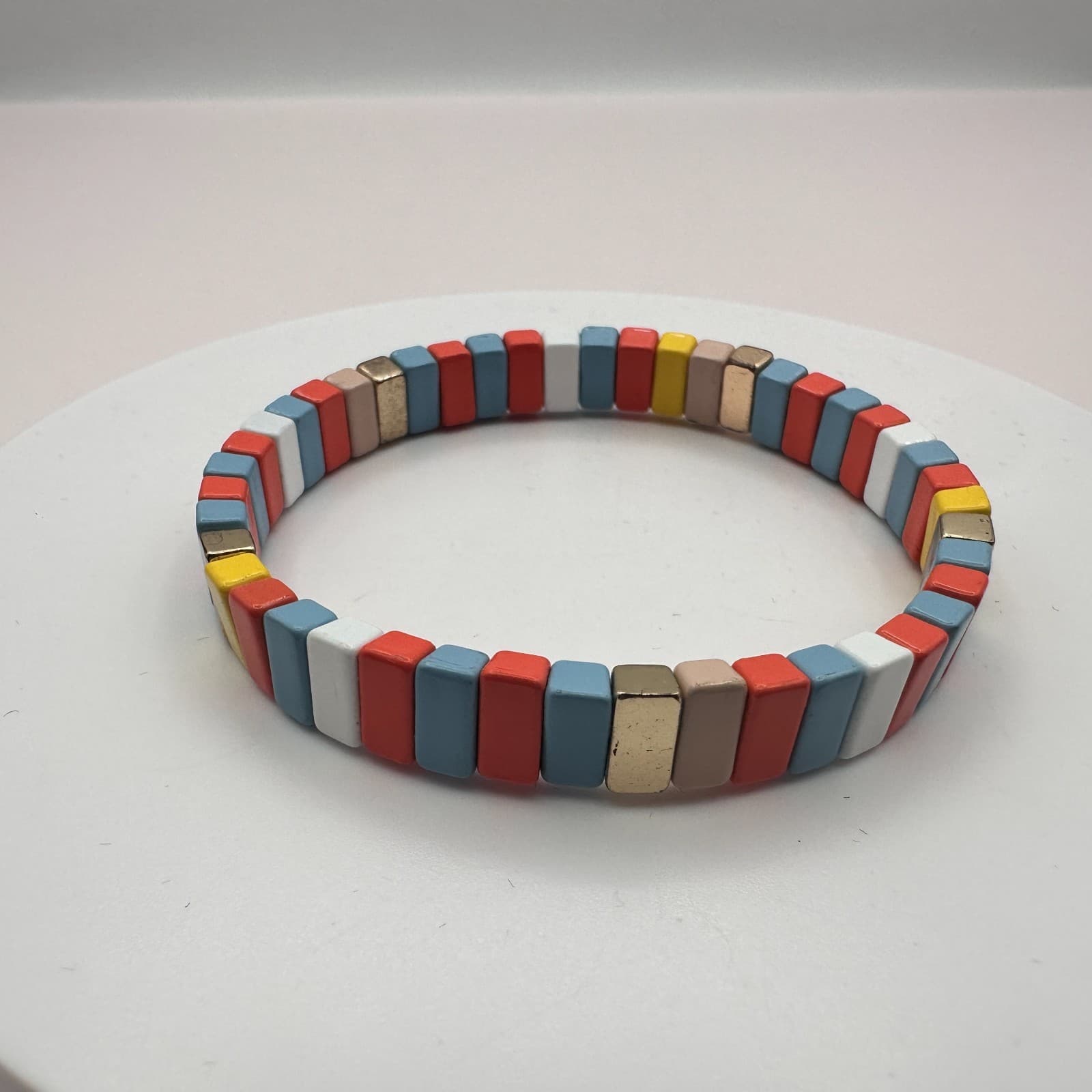 Vintage Y2K Gold Tone Beaded Bracelet Boho Women's Classic Fashion Jewelry - Thumbnail 5