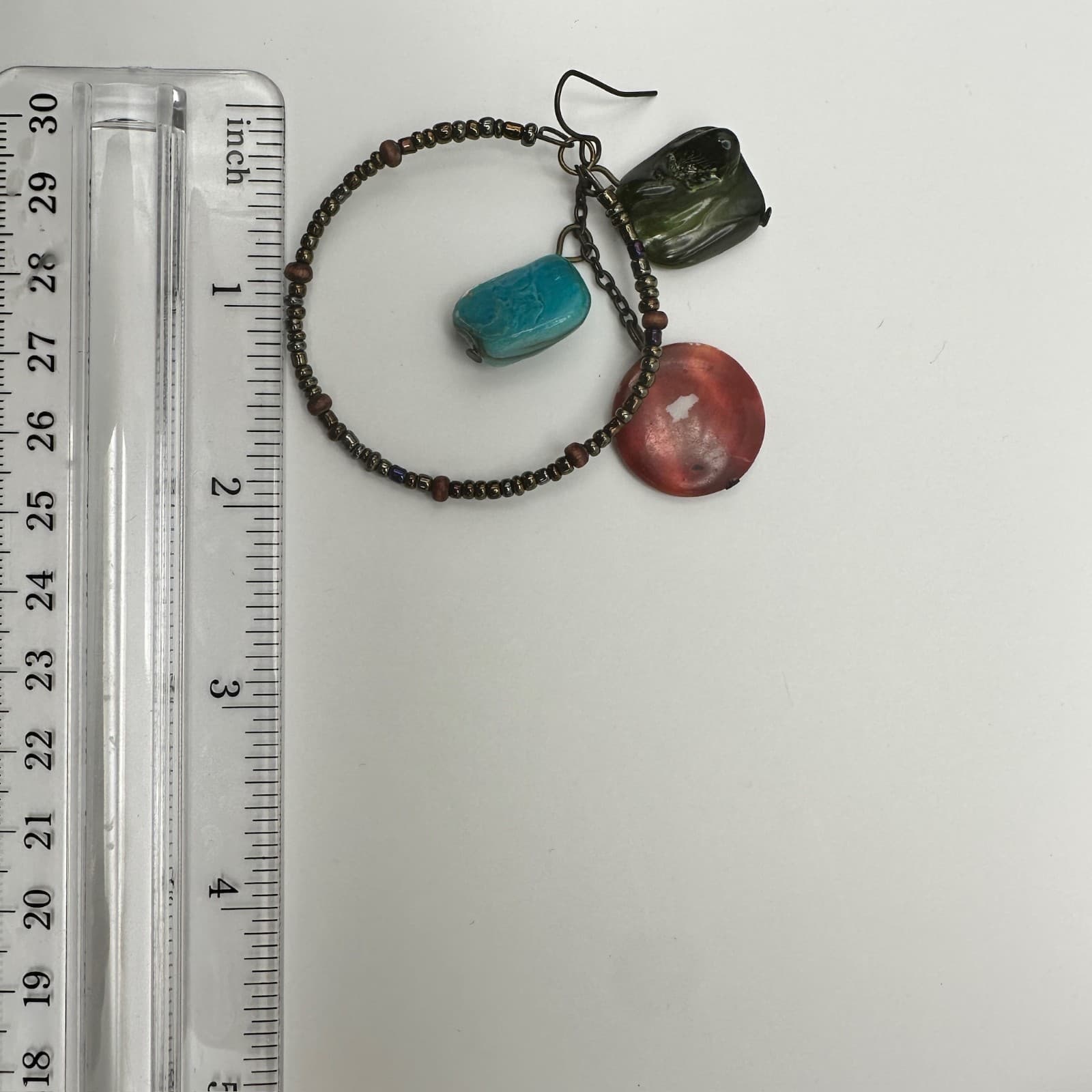 Vintage 80s Round Crystal Multi Stone Hook Earrings Silver Tone Women's Jewelry - Thumbnail 8