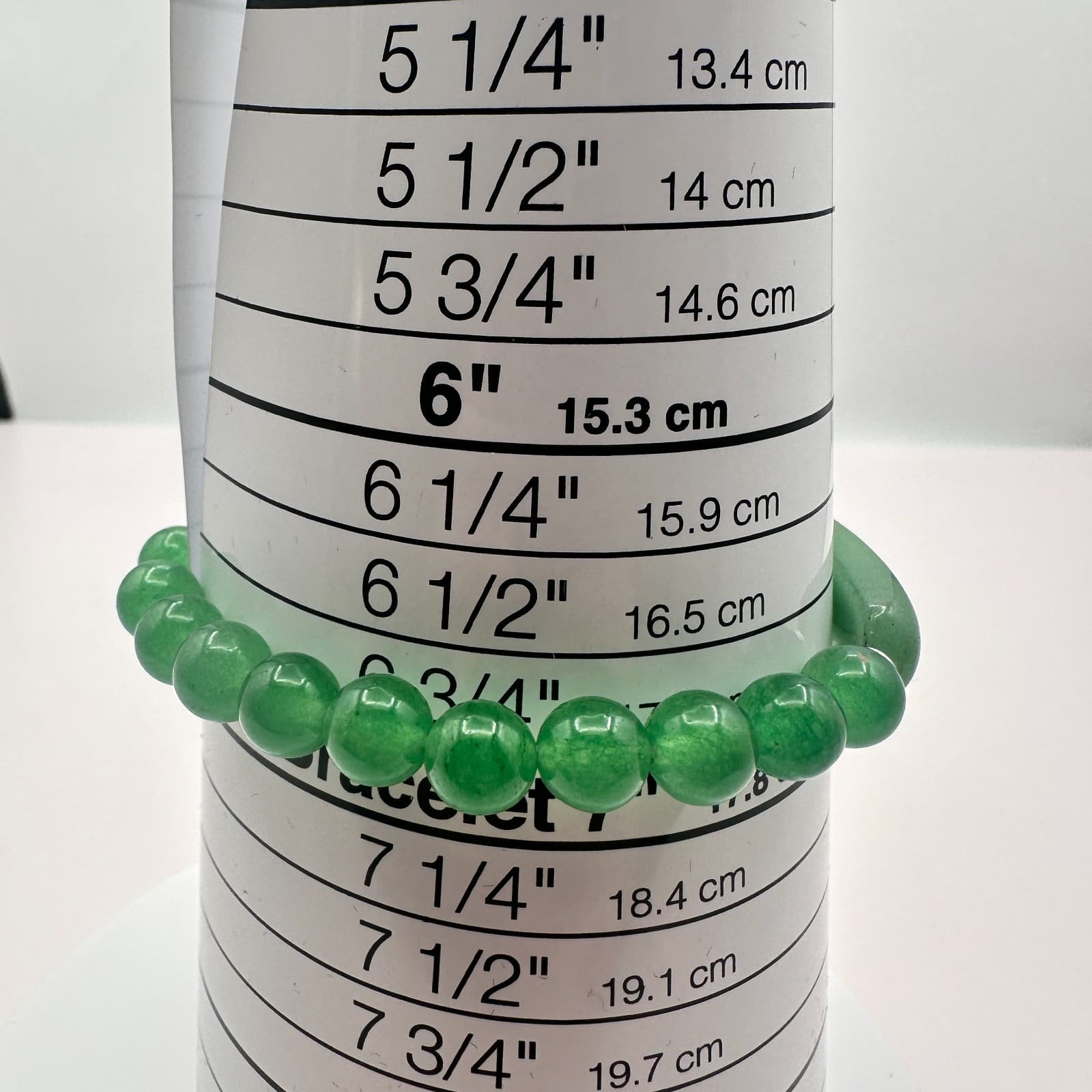 Vintage 90s Silver Tone Aventurine Beaded Bracelet Women's Classic Jewelry - Thumbnail 8