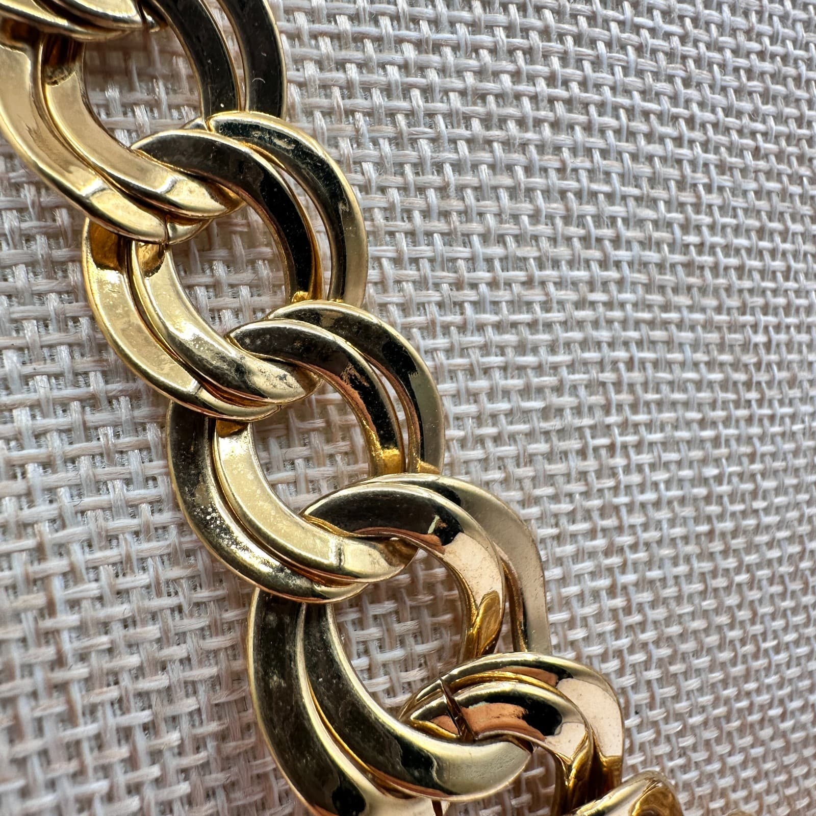 Vintage 90s Gold Tone Chunky Double Link Chain Statement Necklace Jewelry - Thumbnail 4