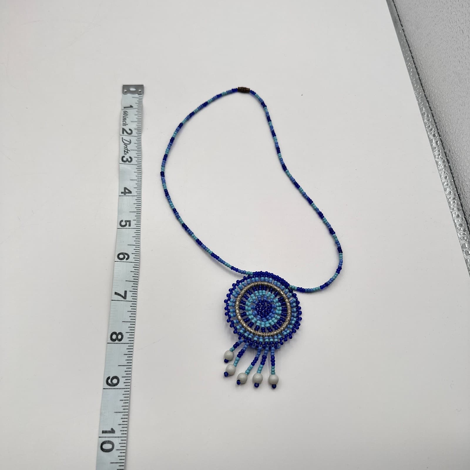 Vintage 90s Seed Beaded Dreamcatcher Necklace Women's Classic Fashion Jewelry - Thumbnail 7