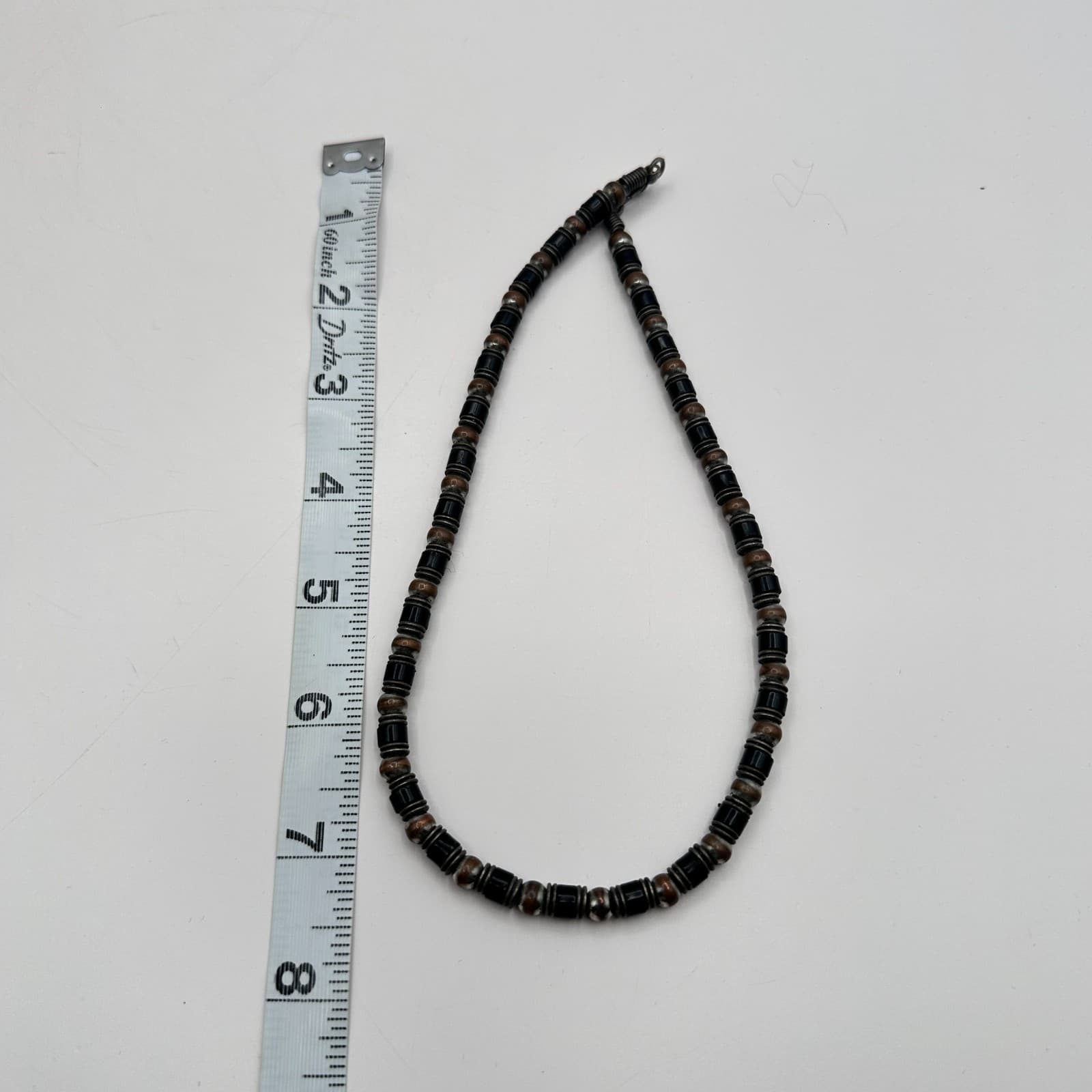 Vintage Y2K Silver Tone Beaded Necklace Boho Women's Classic Fashion Jewelry - Thumbnail 8