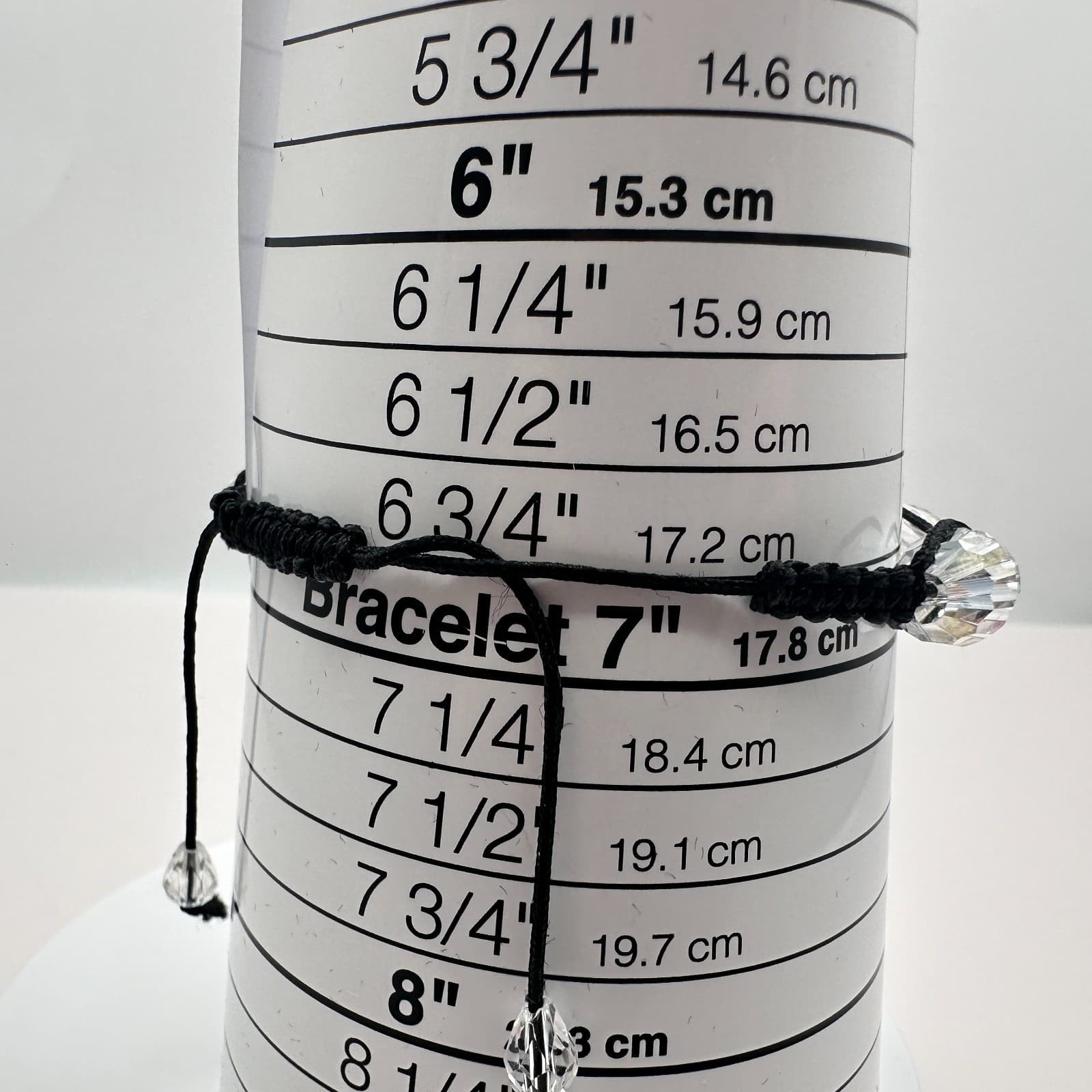 Vintage 90s Shamballa Beaded Black Cord Bracelet Women's Classic Fashion Jewelry - Thumbnail 8