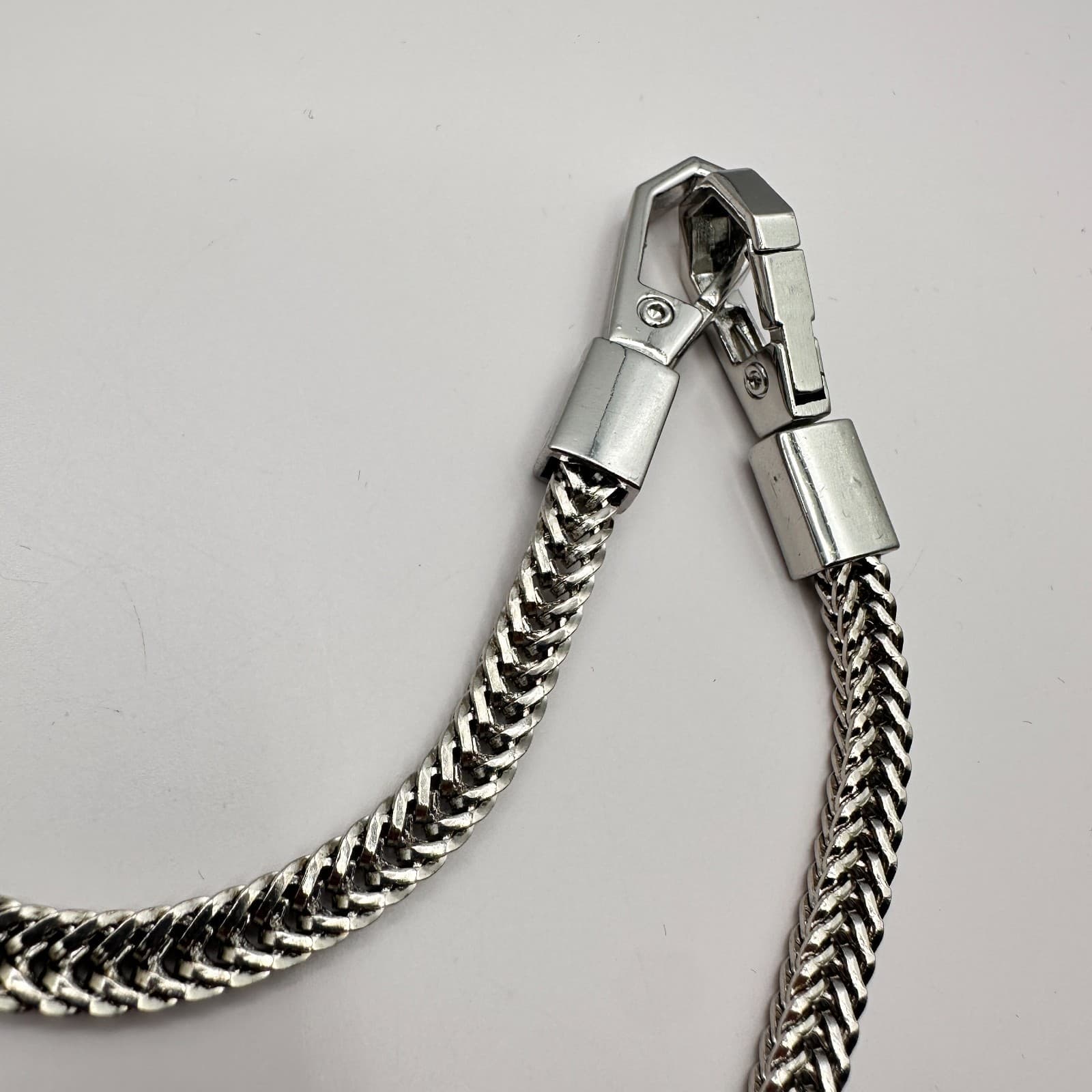 Vintage Y2K Silver Tone Franco Box Link Chain Necklace Unisex Classic Jewelry - Thumbnail 3