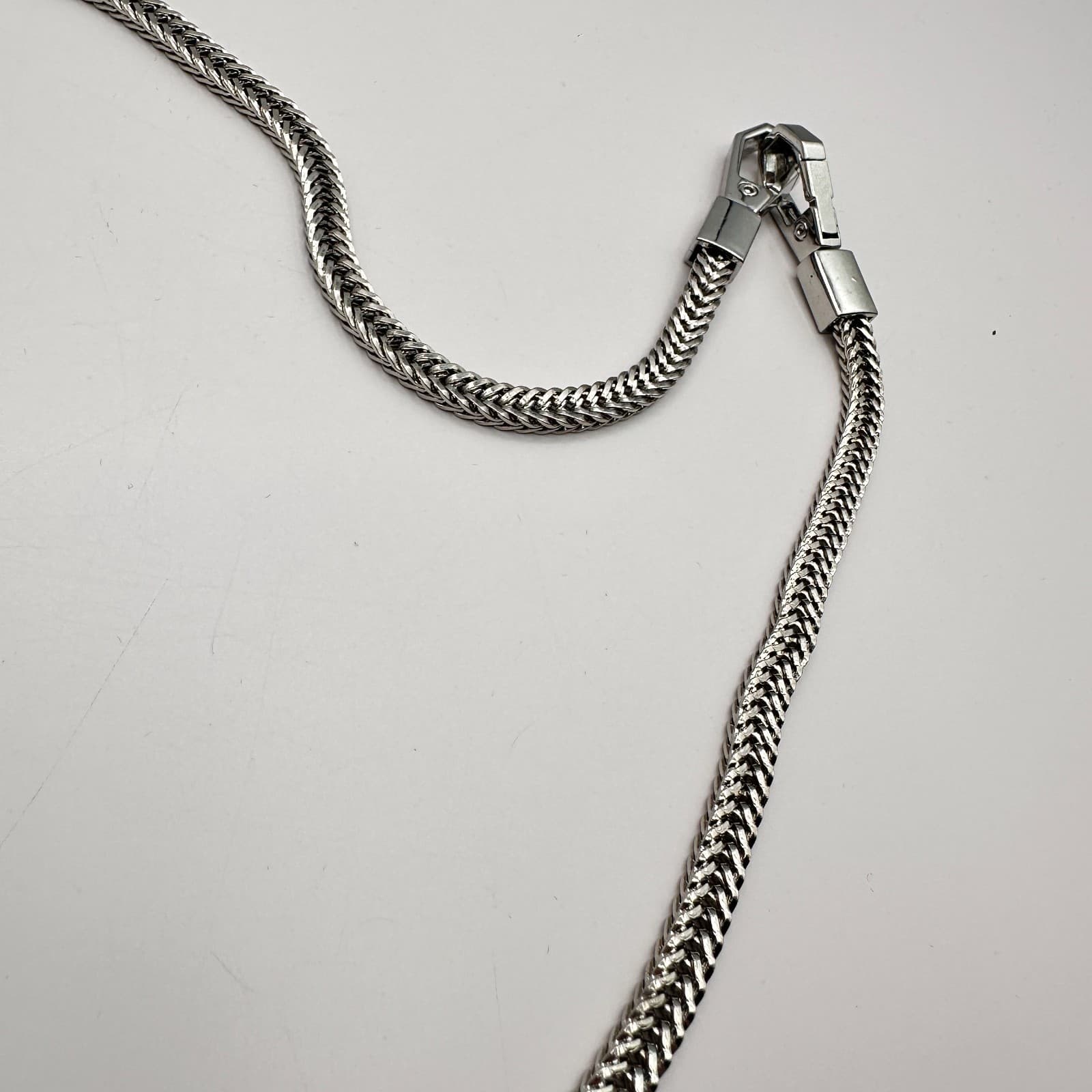 Vintage Y2K Silver Tone Franco Box Link Chain Necklace Unisex Classic Jewelry - Thumbnail 4