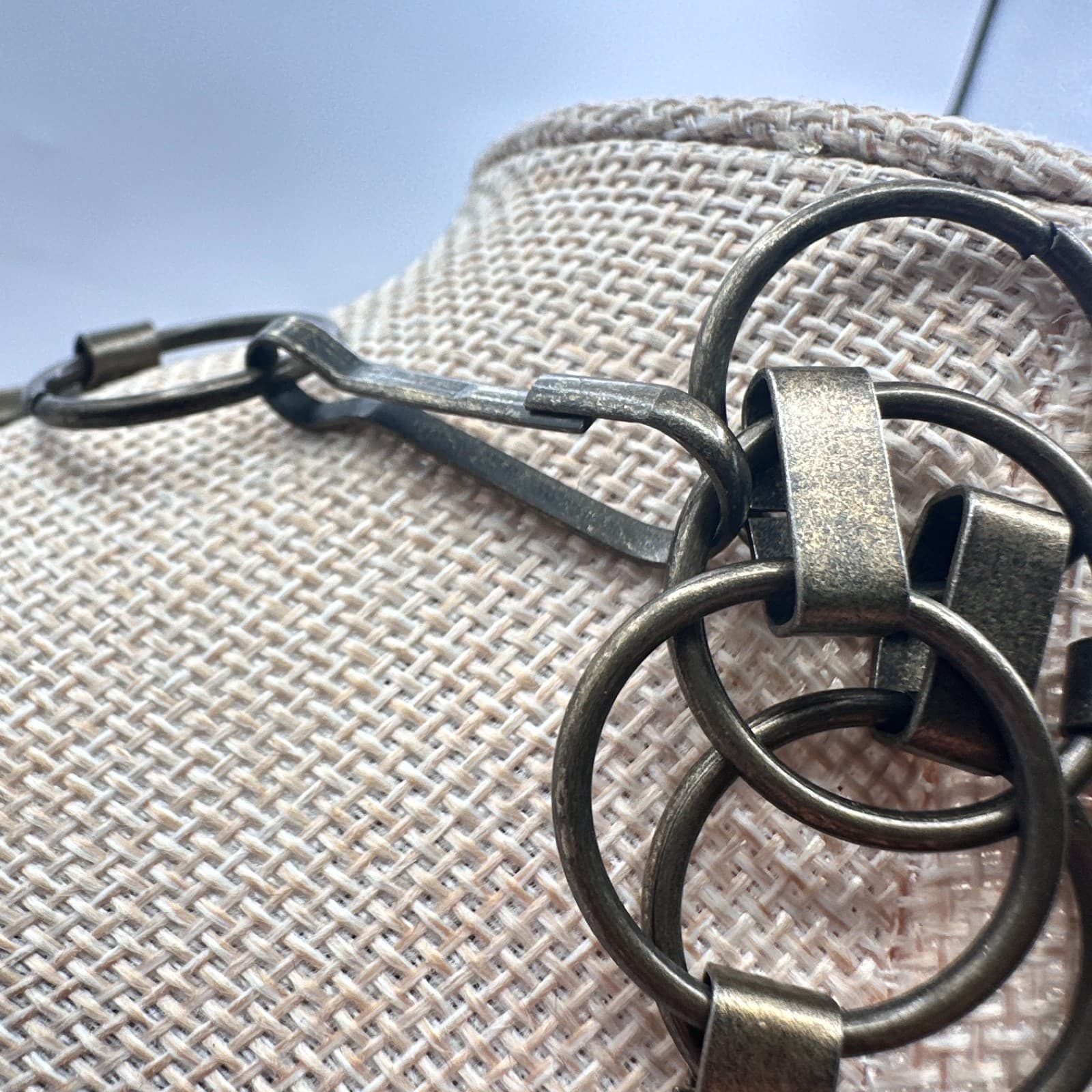 Vintage Y2 Bronze Tone Geometric Charm Double Strand Statement Necklace Jewelry - Thumbnail 8