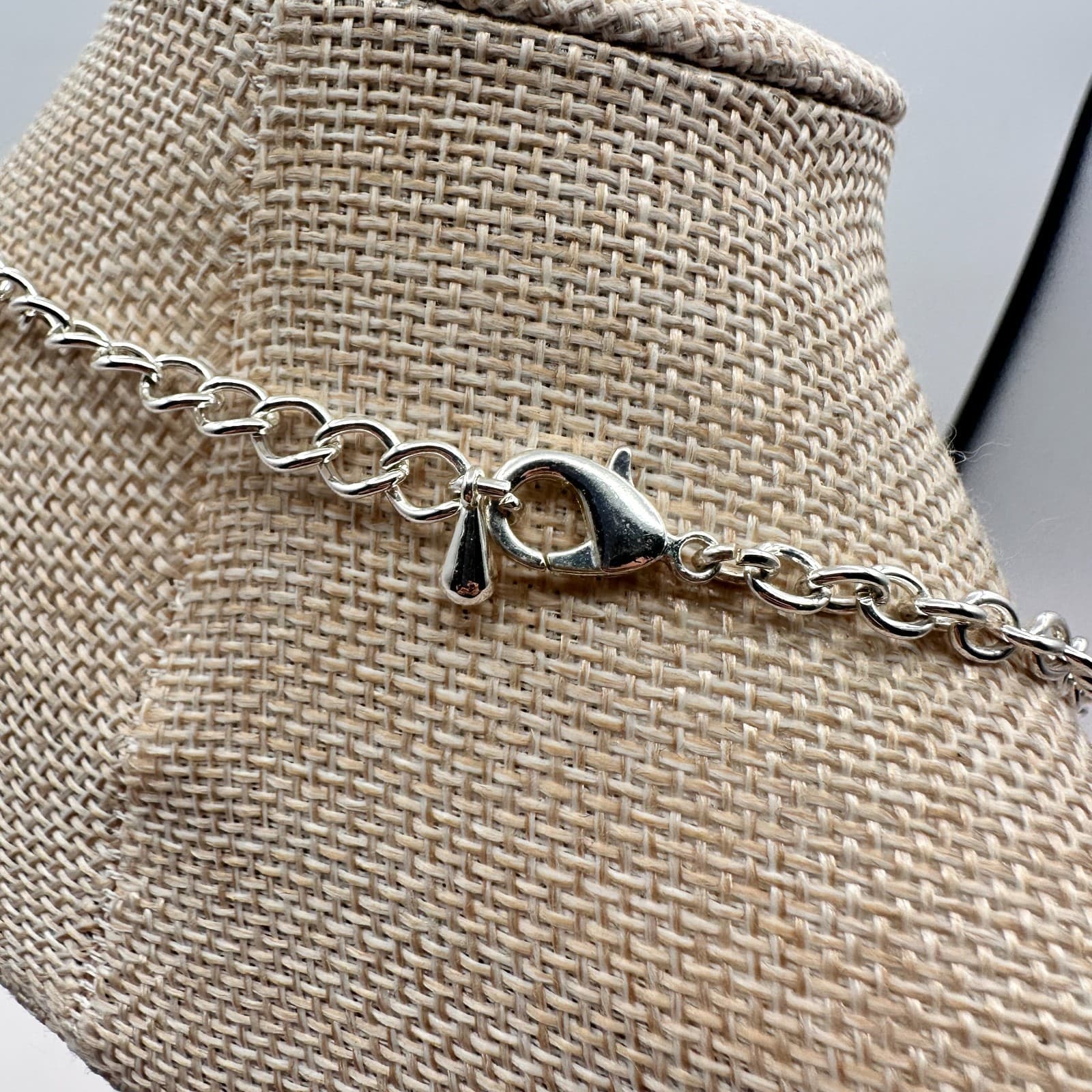 VTG Y2K Silver Tone Clear Rhinestone Geometric Bib Necklace Statement Jewelry - Thumbnail 7