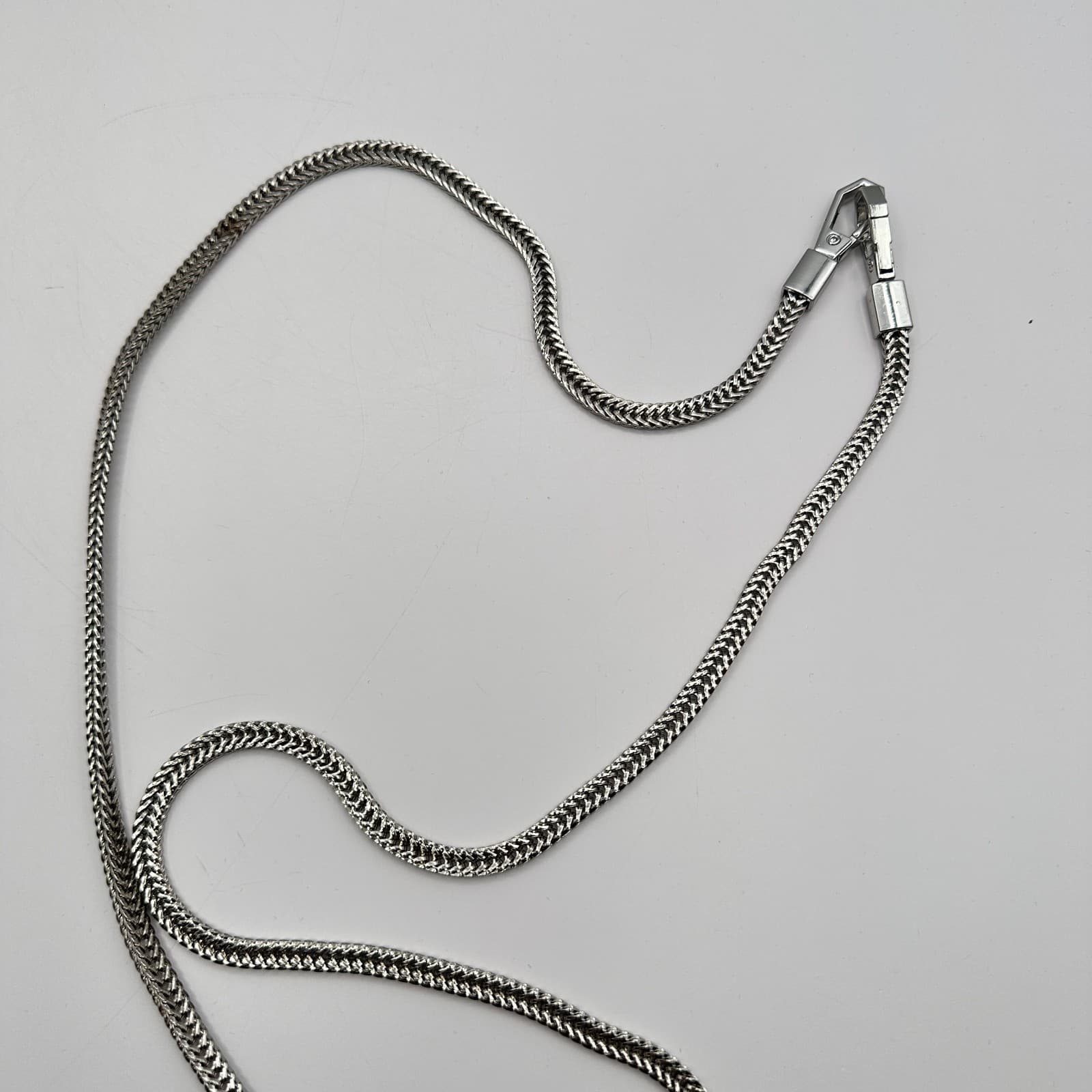 Vintage Y2K Silver Tone Franco Box Link Chain Necklace Unisex Classic Jewelry - Thumbnail 5
