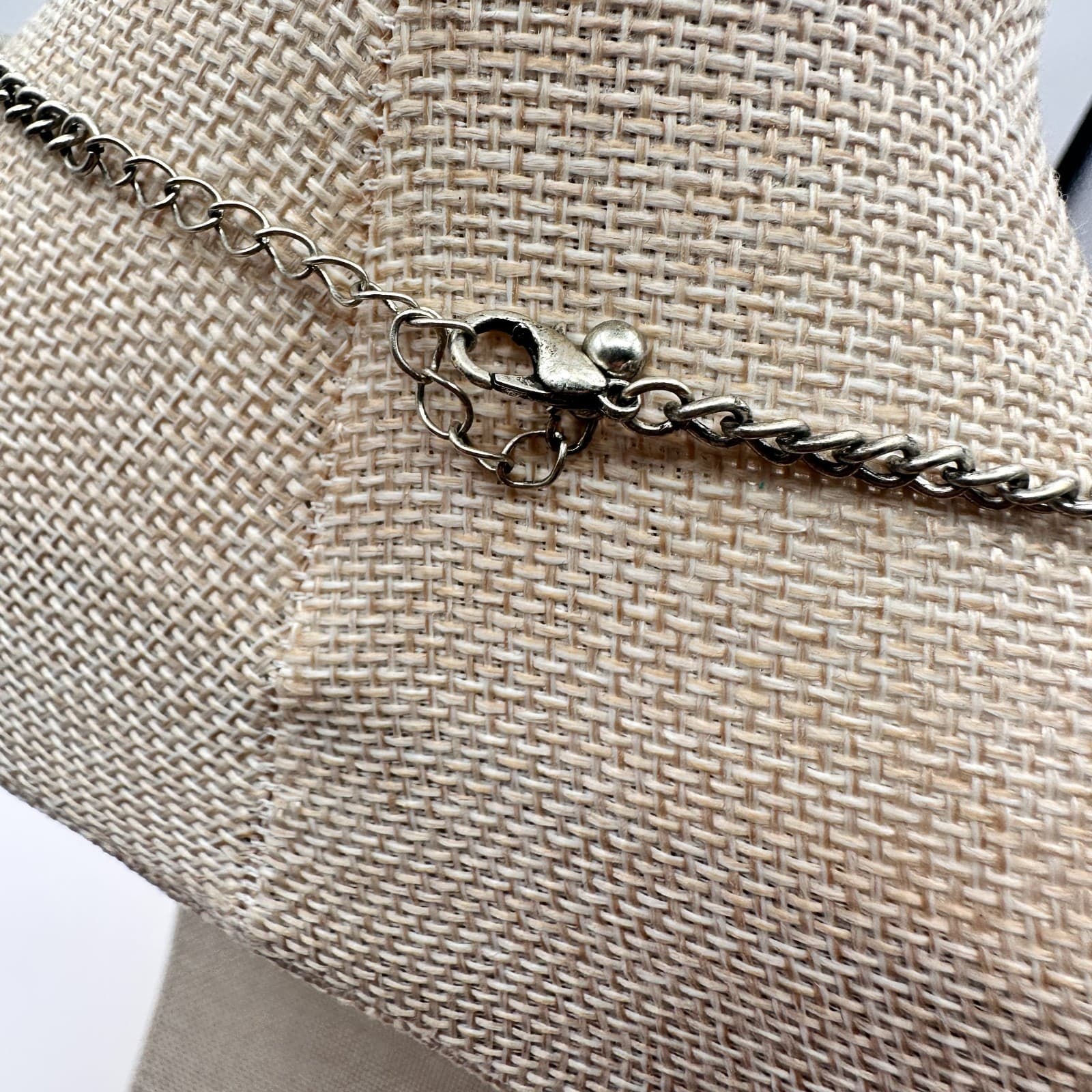 Vintage 90s Y2K Silver Tone Triangle Necklace Boho Statement Women's Jewelry - Thumbnail 8