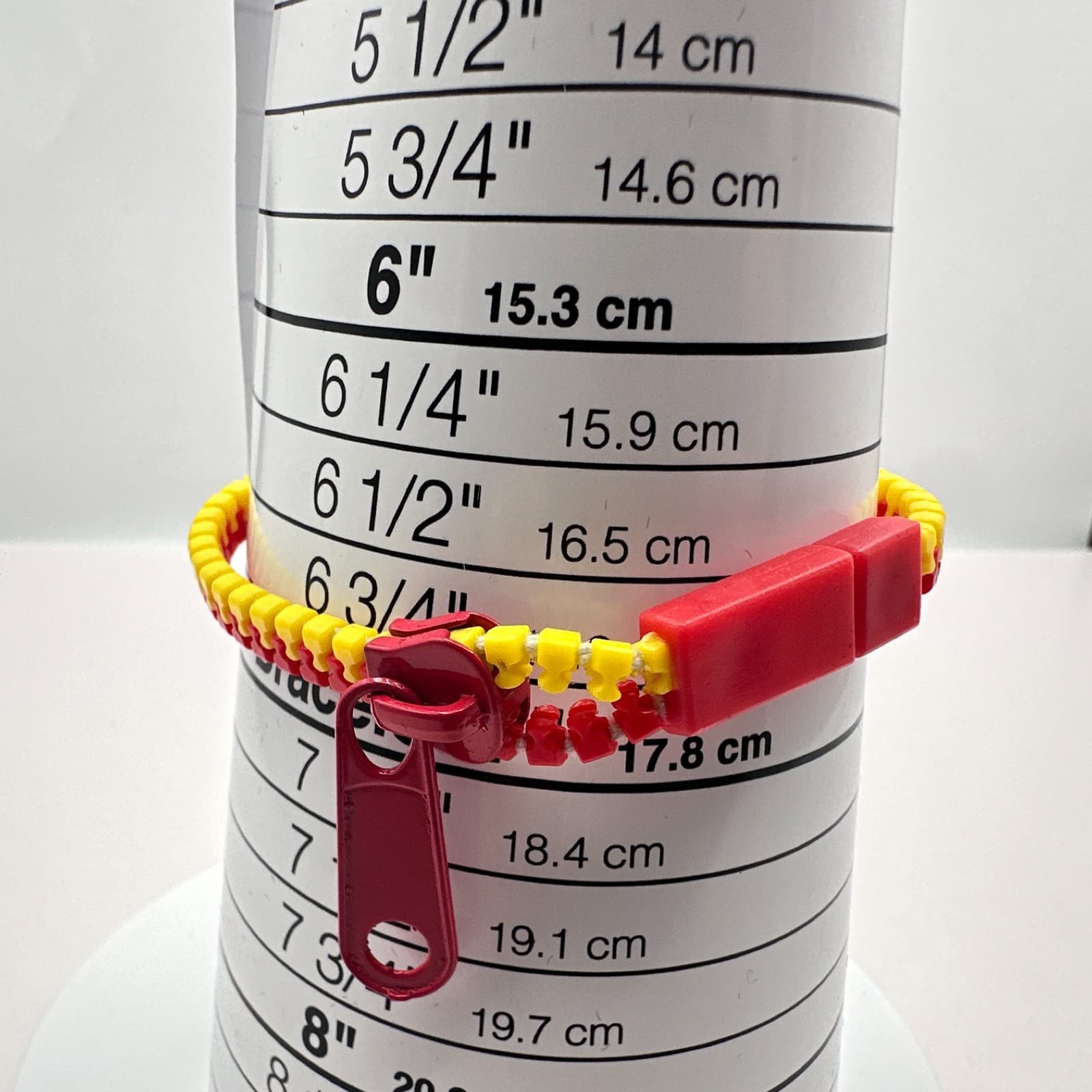 Vintage Y2K Red Yellow Zipper Fidget Bracelet Retro Plastic Classic Jewelry - Thumbnail 7