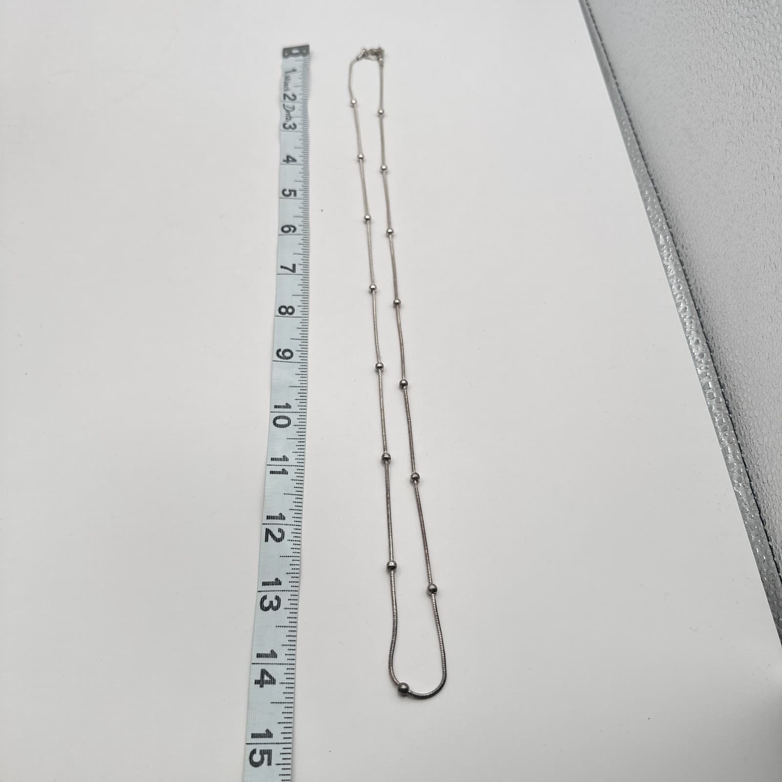 Vintage 90s Silver Tone Rope Chain Station Necklace Retro Women's Jewelry - Thumbnail 9