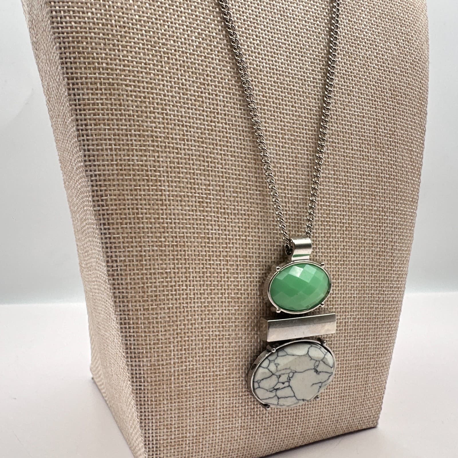 Vintage 90s Silver Tone Pendant Necklace Statement Women's Classic Fashion Boho - Thumbnail 4