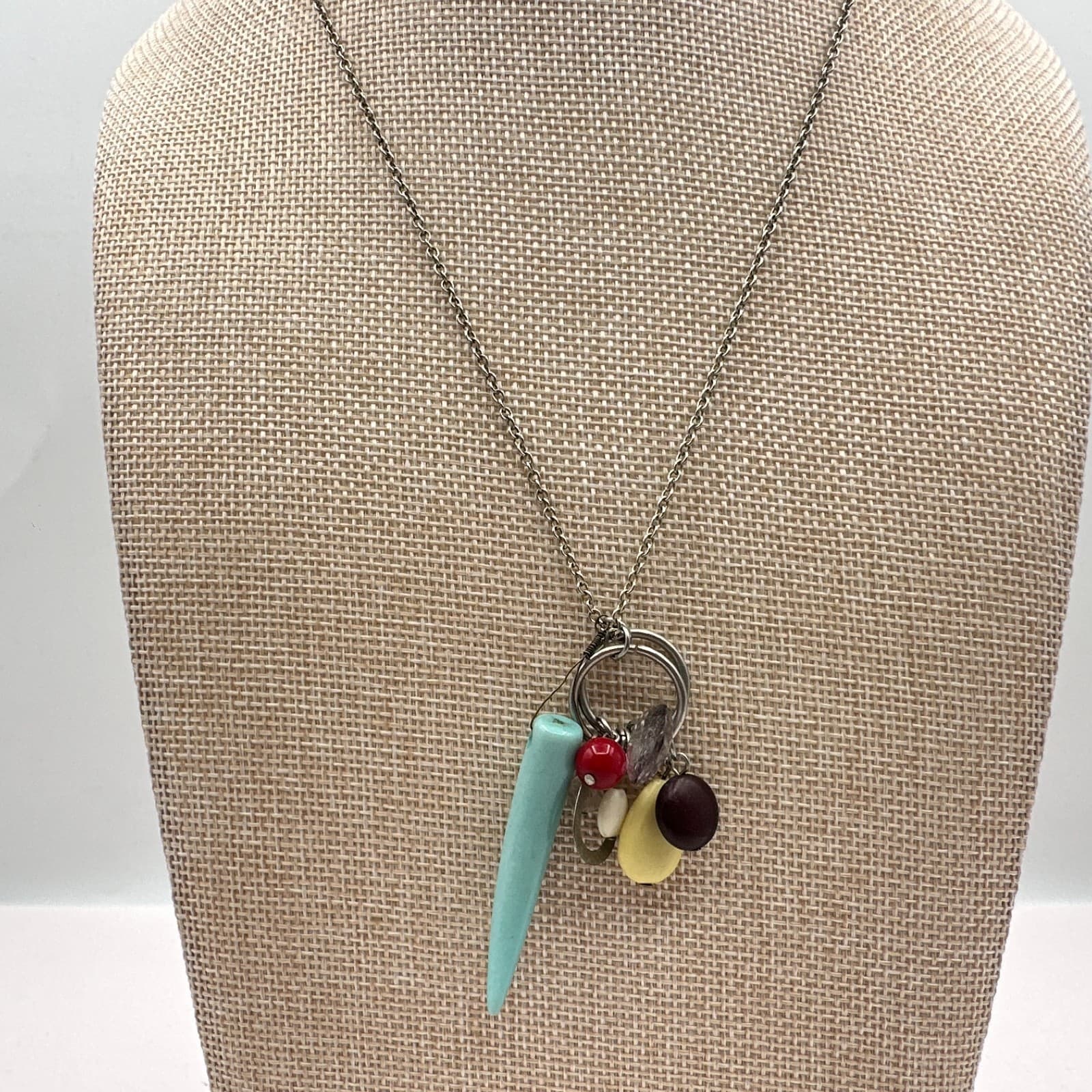 Vintage Y2K Silver Tone Multi Charm Pendant Necklace Classic Fashion Jewelry - Thumbnail 3