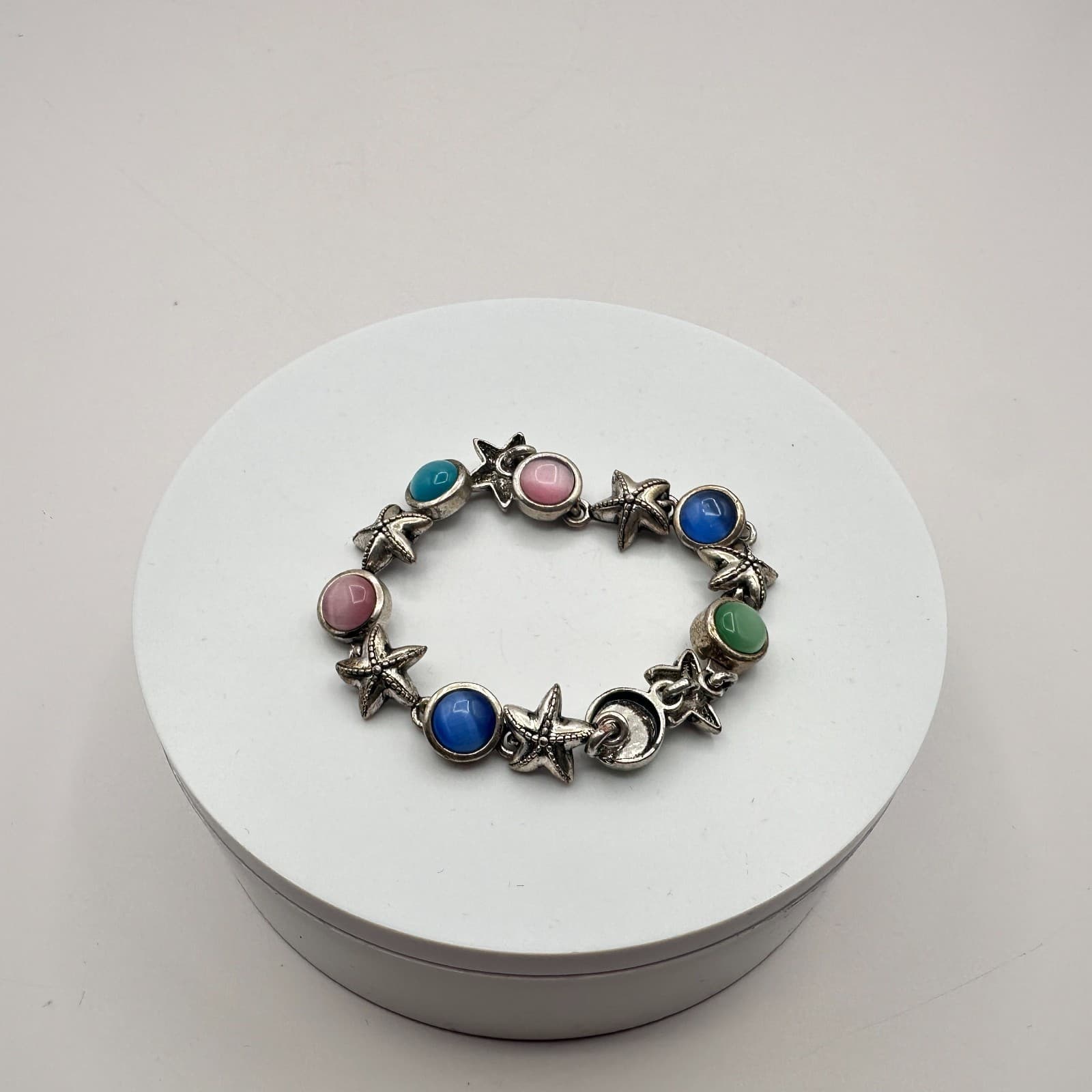 Vintage 90s Nautical Starfish Link Bracelet Women's Classic Fashion Jewelry - Thumbnail 3