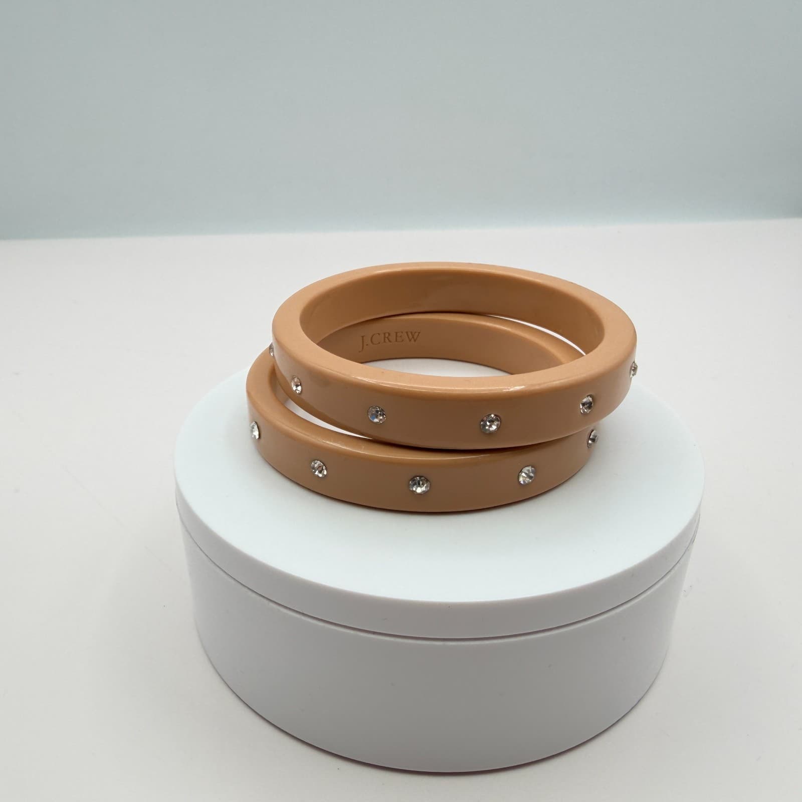 Vintage Y2K J.Crew Rhinestone Brown Bangle Bracelet Set Women's Classic Jewelry - Thumbnail 6