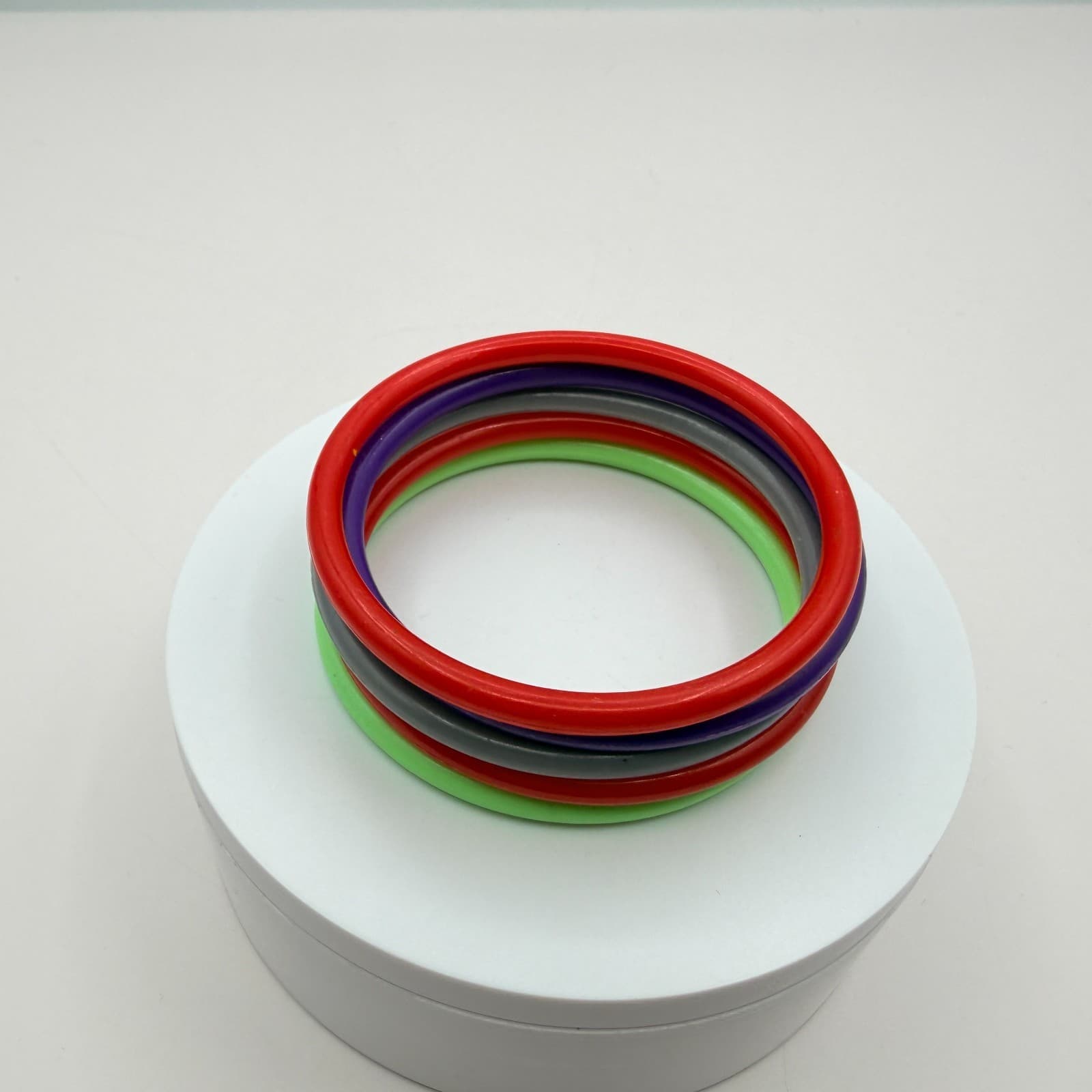 Vintage Y2K Plastic Acrylic Bangles Set Boho Women's Classic Fashion Jewelry - Thumbnail 3