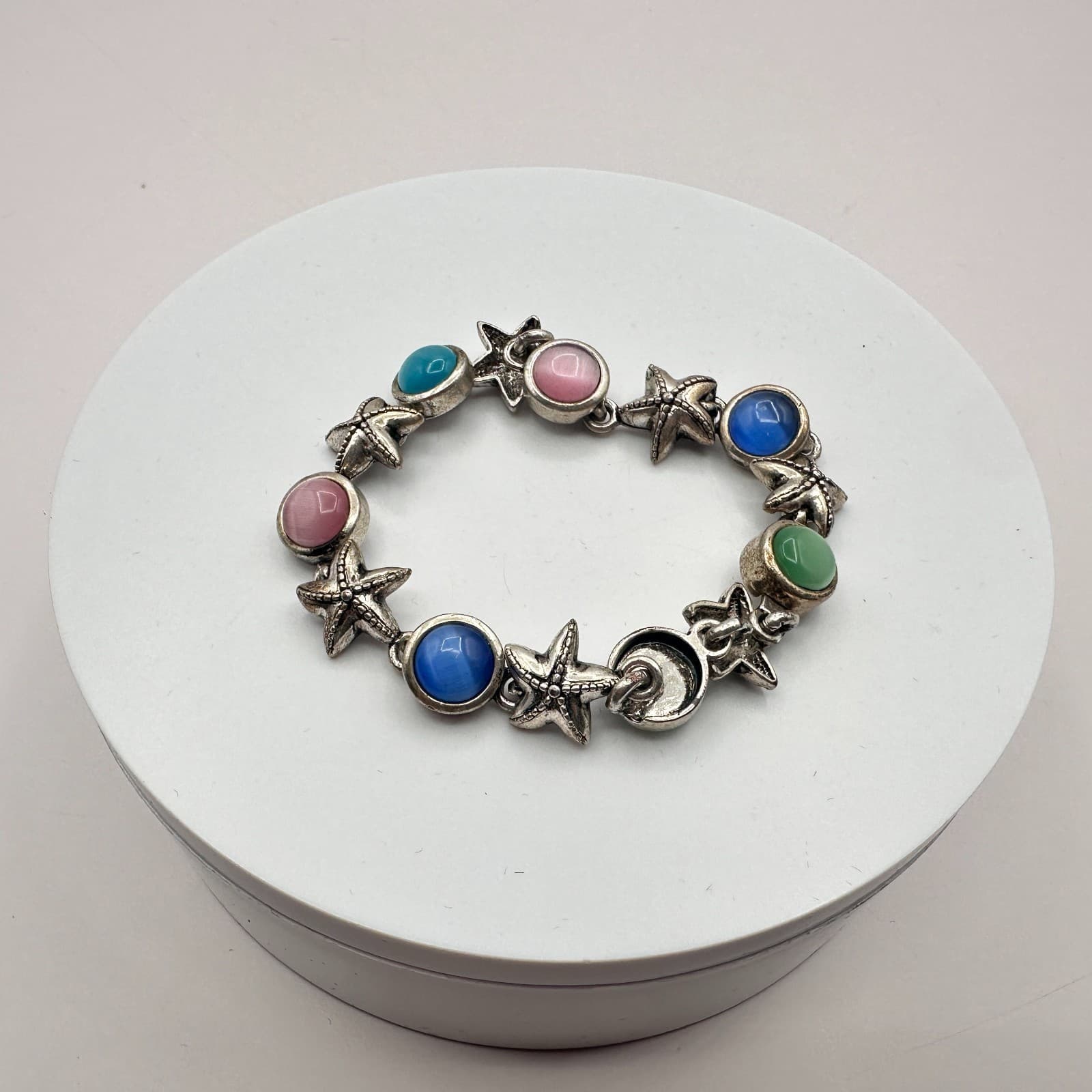 Vintage 90s Nautical Starfish Link Bracelet Women's Classic Fashion Jewelry - Thumbnail 5