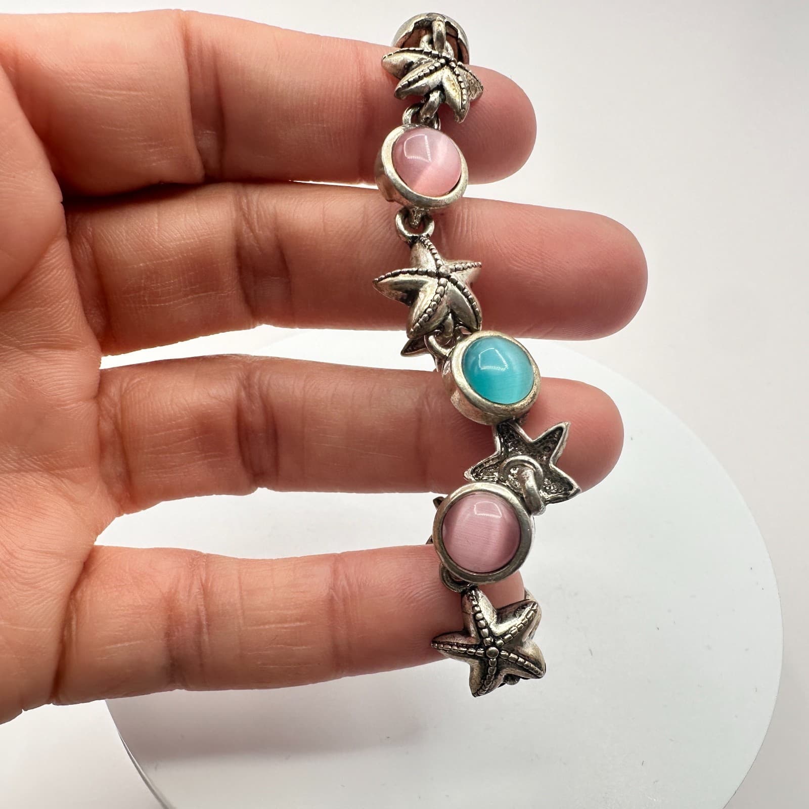 Vintage 90s Nautical Starfish Link Bracelet Women's Classic Fashion Jewelry - Thumbnail 7